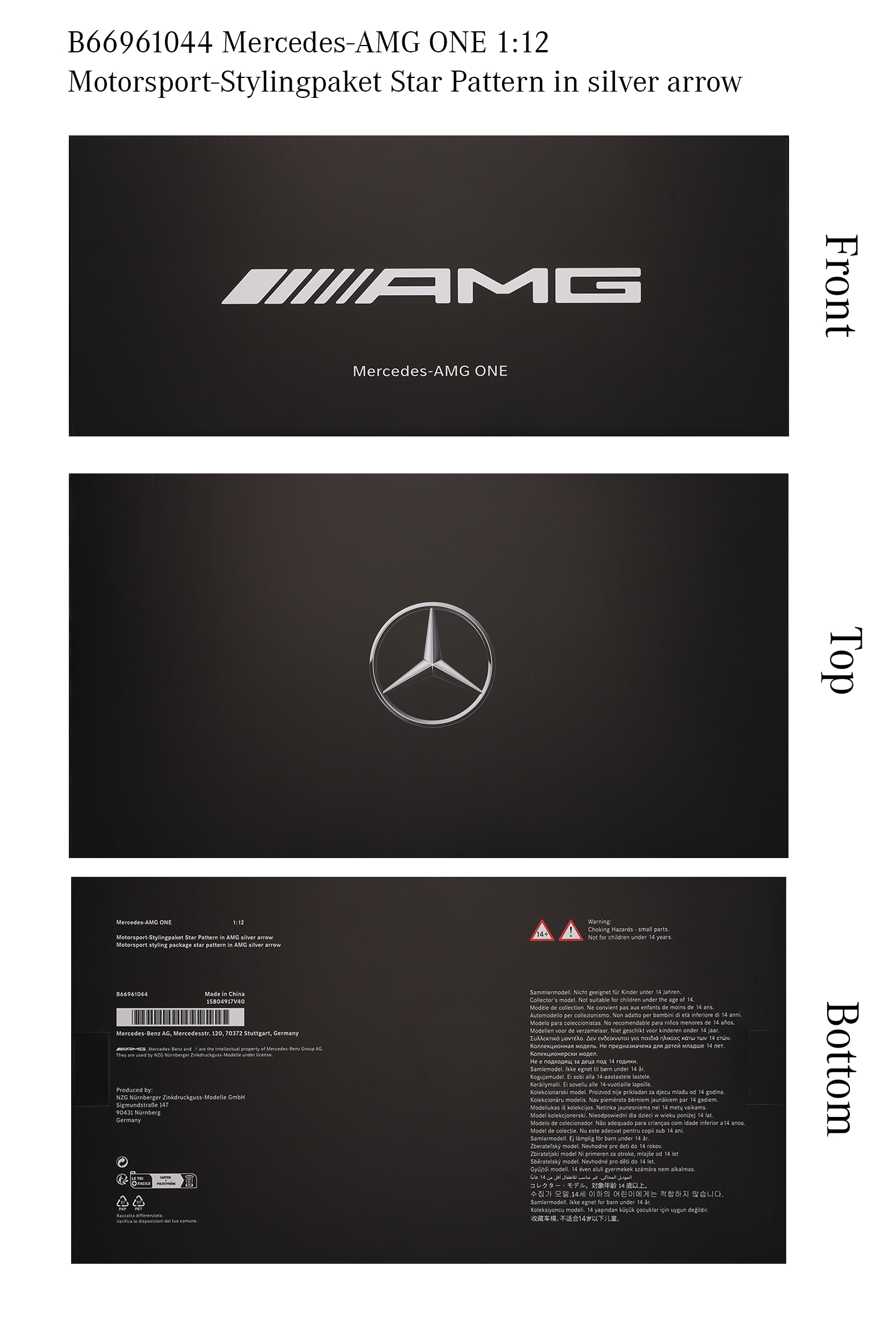 Mercedes-AMG ONE, C298 - srebrny, NZG, 1:12