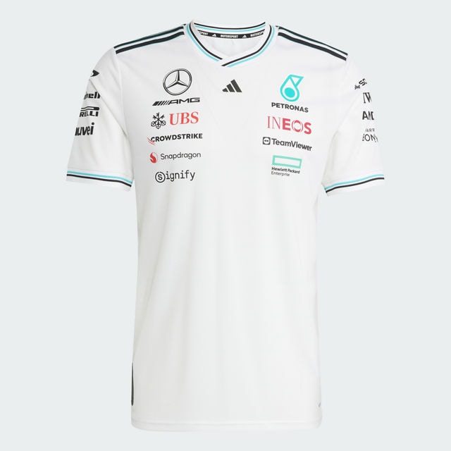 T-shirt męski, Authentic dla kierowcy, Mercedes-AMG F1 - biały, S