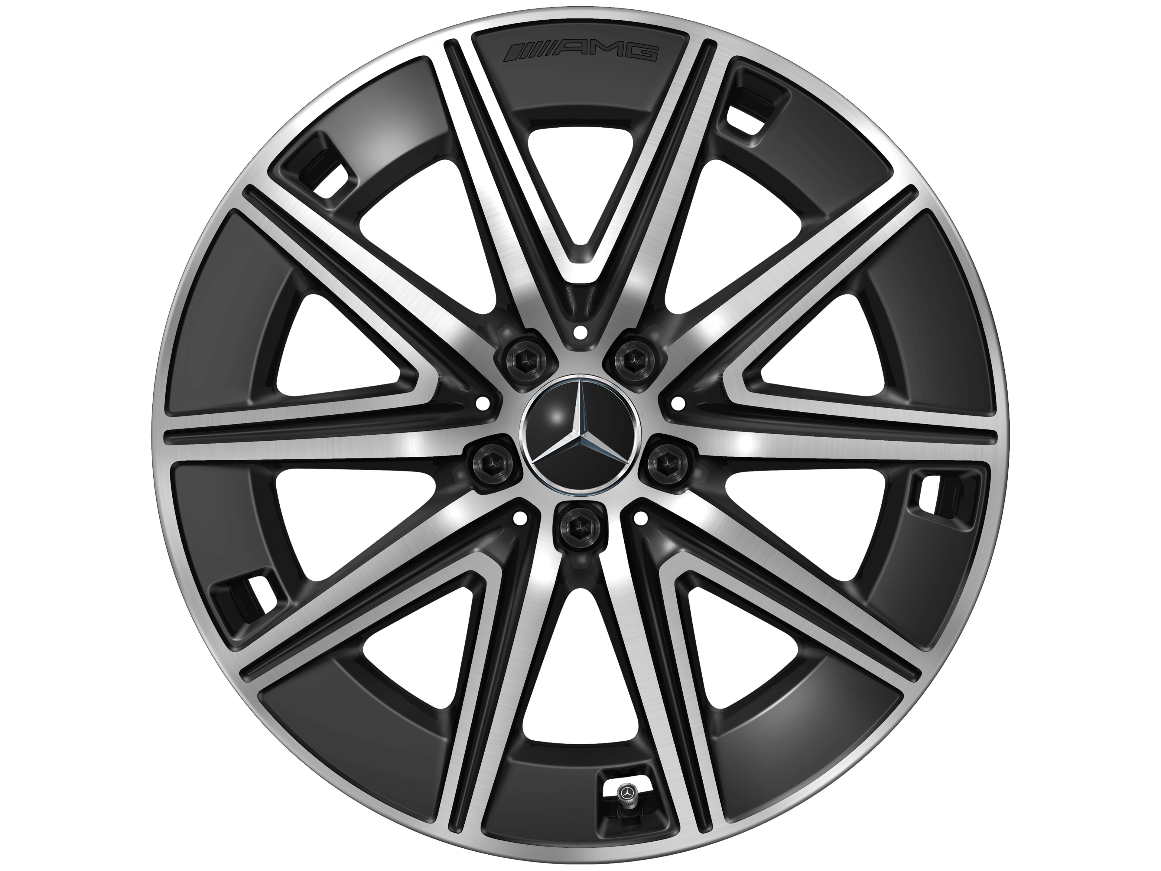 Obręcz AMG 10-ramienna, 48,3 cm (19 cali) - 7,5 J x 19 ET 53,5, czerń, toczone na połysk