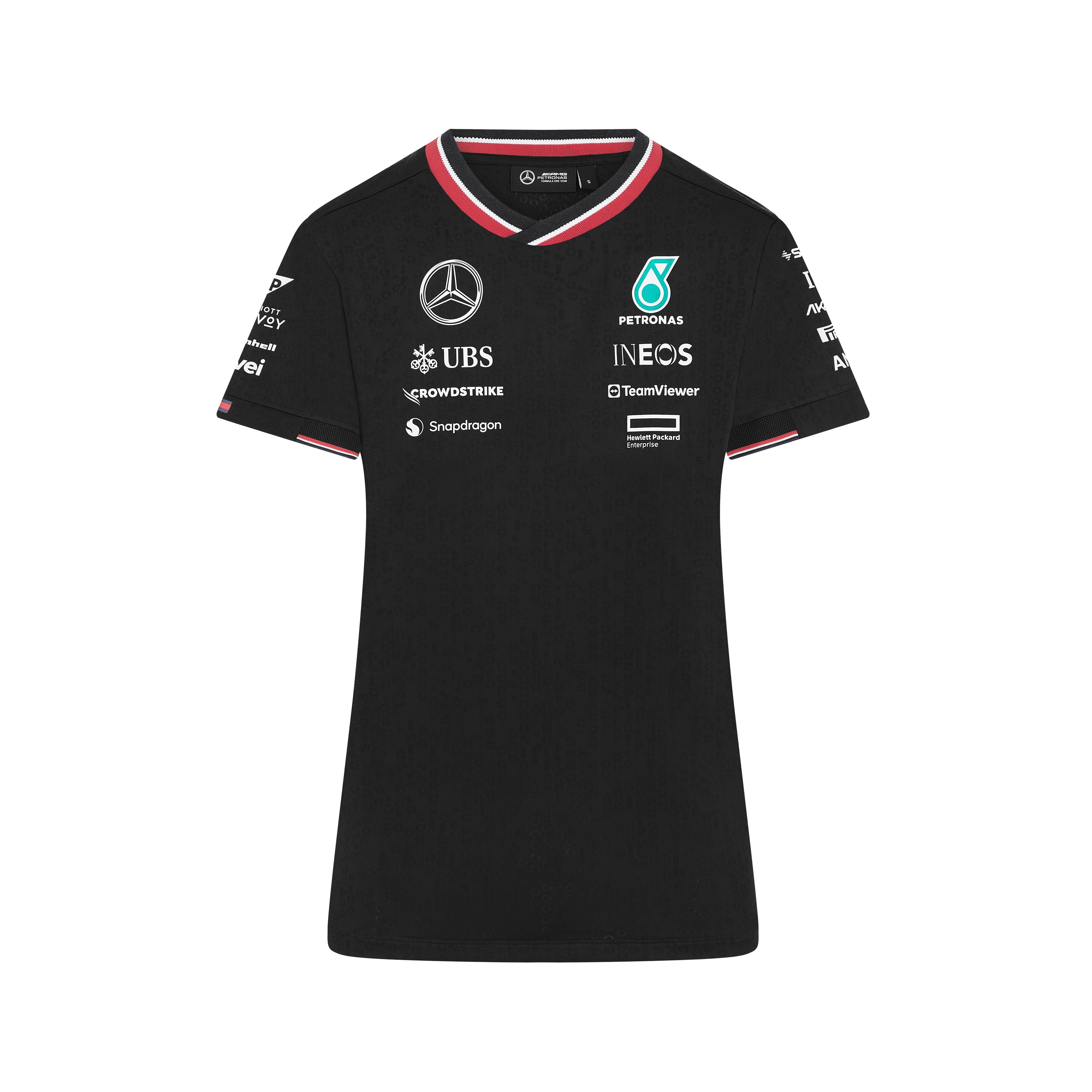 T-shirt damski, Kierowca, Mercedes-AMG F1 - czerń, L