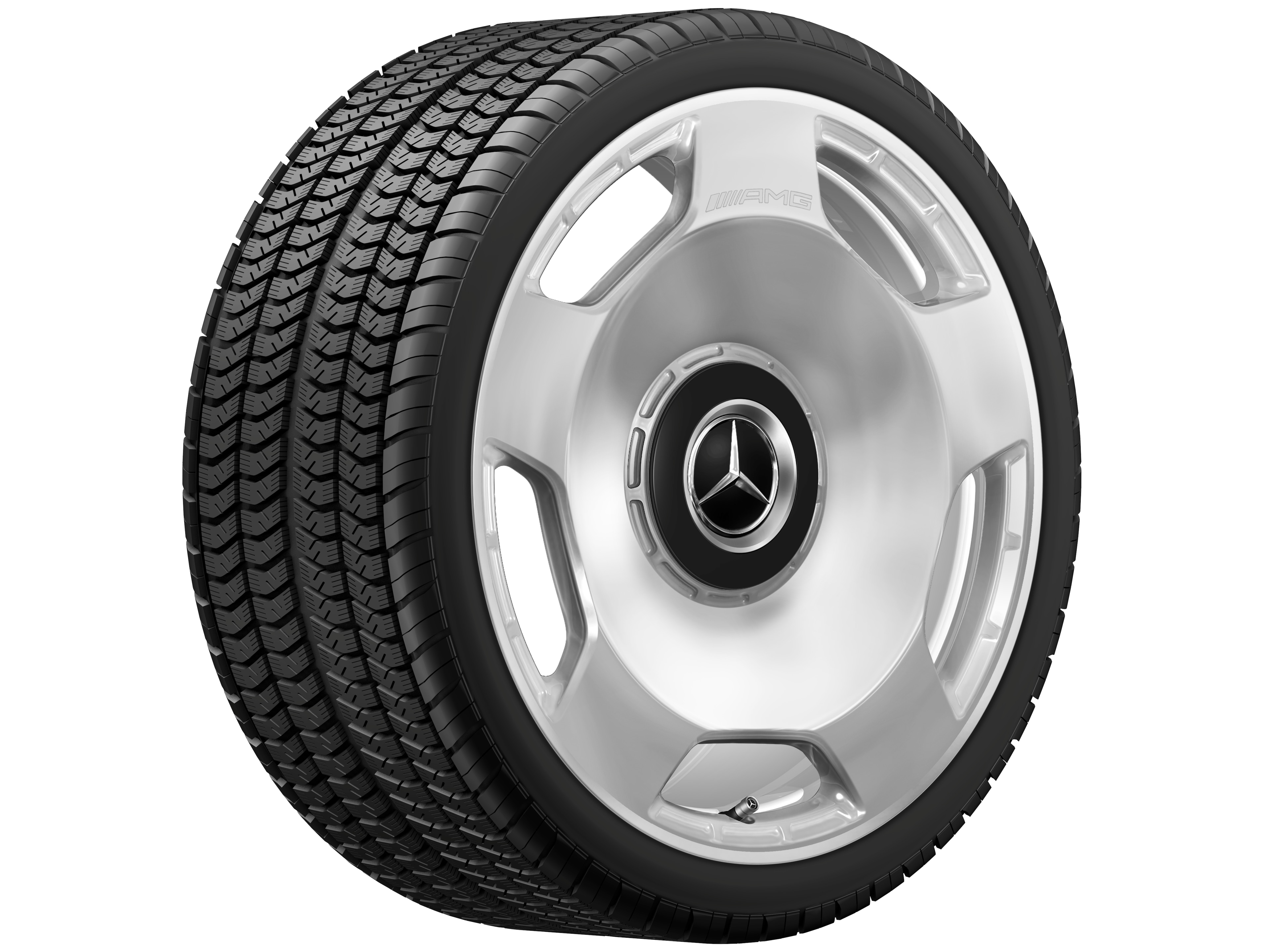 Obręcz kuta AMG 5-otworowe, 53,3 cm (21 cali) - 10 J x 21 ET 30, srebrny, polerowane na połysk