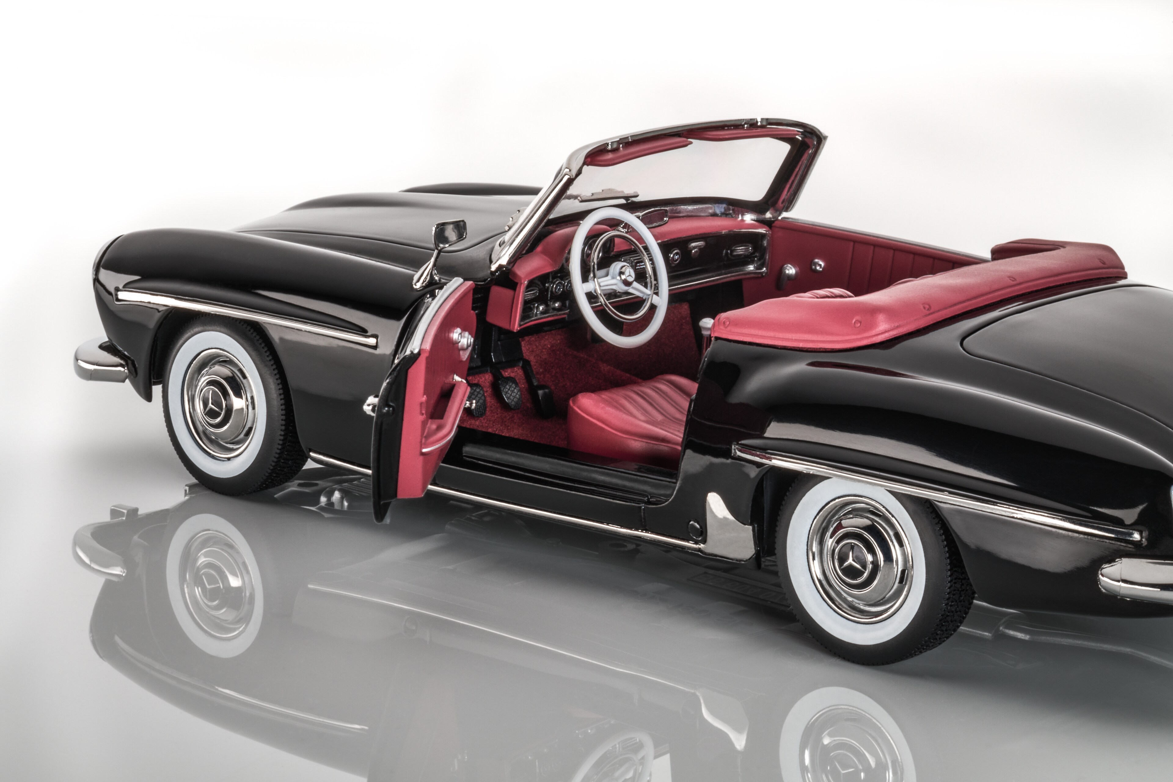 190 SL Roadster W 121 (1954-1963) - czerń, Norev, 1:18