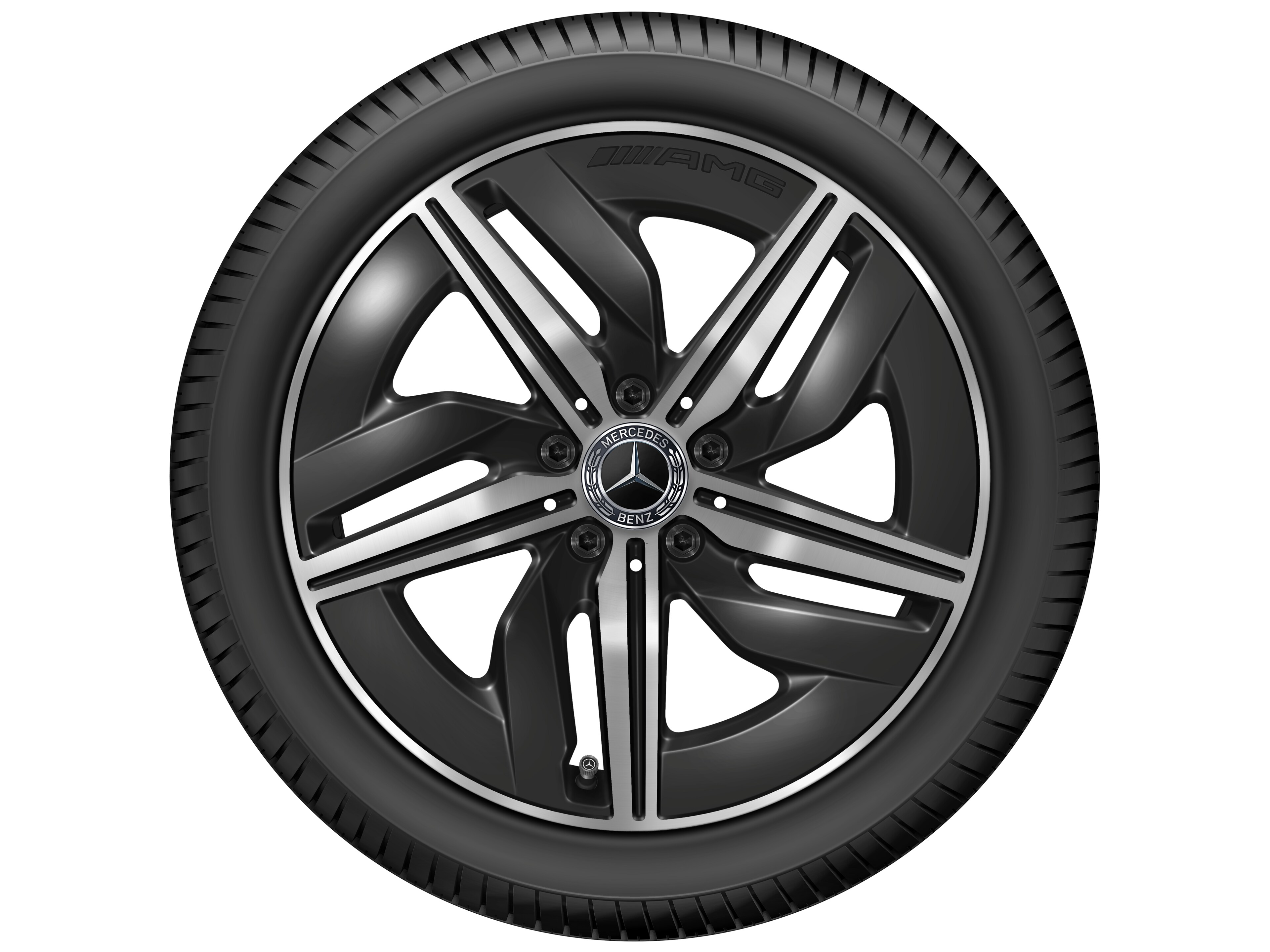 Obręcz AMG 5-ramienna, 45,7 cm (18 cali) - 7,5 J x 18 ET 48,4, czerń, toczone na połysk