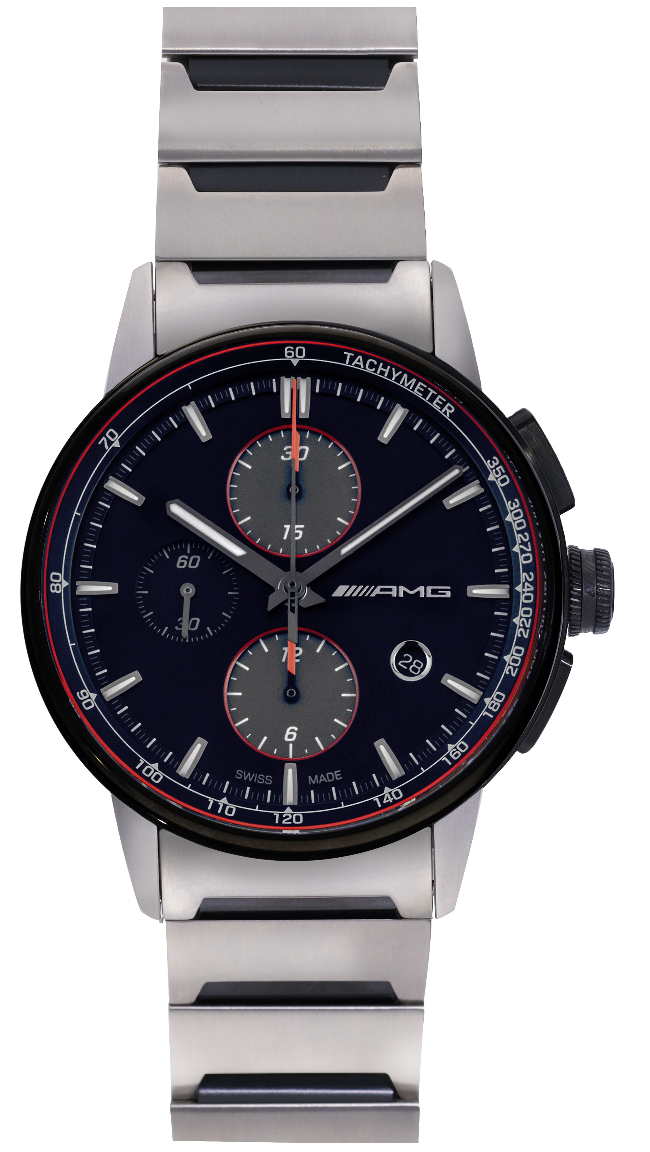 Automatyczny chronograf AMG, Artykuły męskie, Business - czerń / antracyt / czerwony, stal nierdzewna / tytan