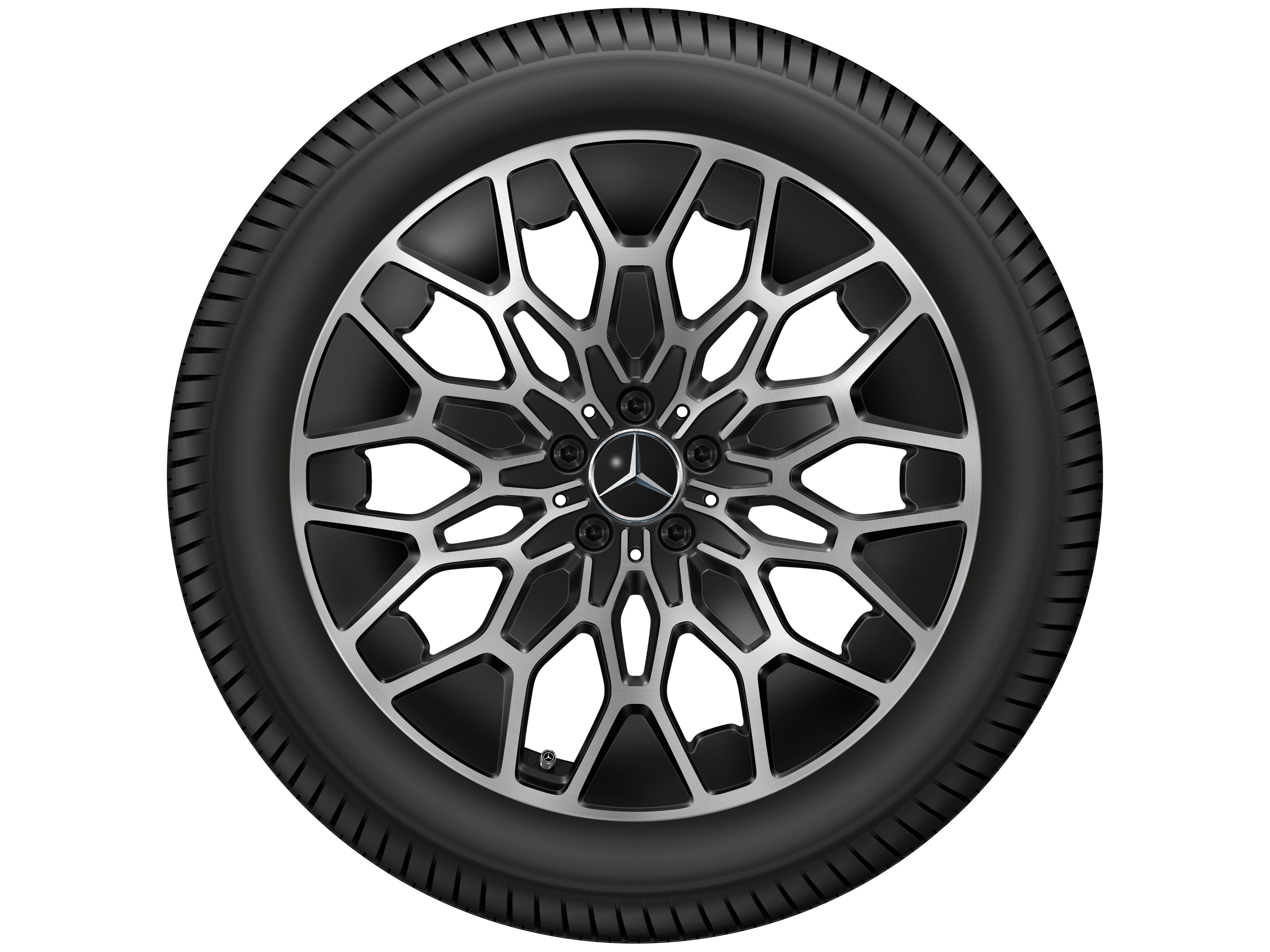 Obręcz z 10 ramionami Y, Aero, 50,8 cm (20 cali) - 8 J x 20 ET 32,7, czerń, toczone na połysk