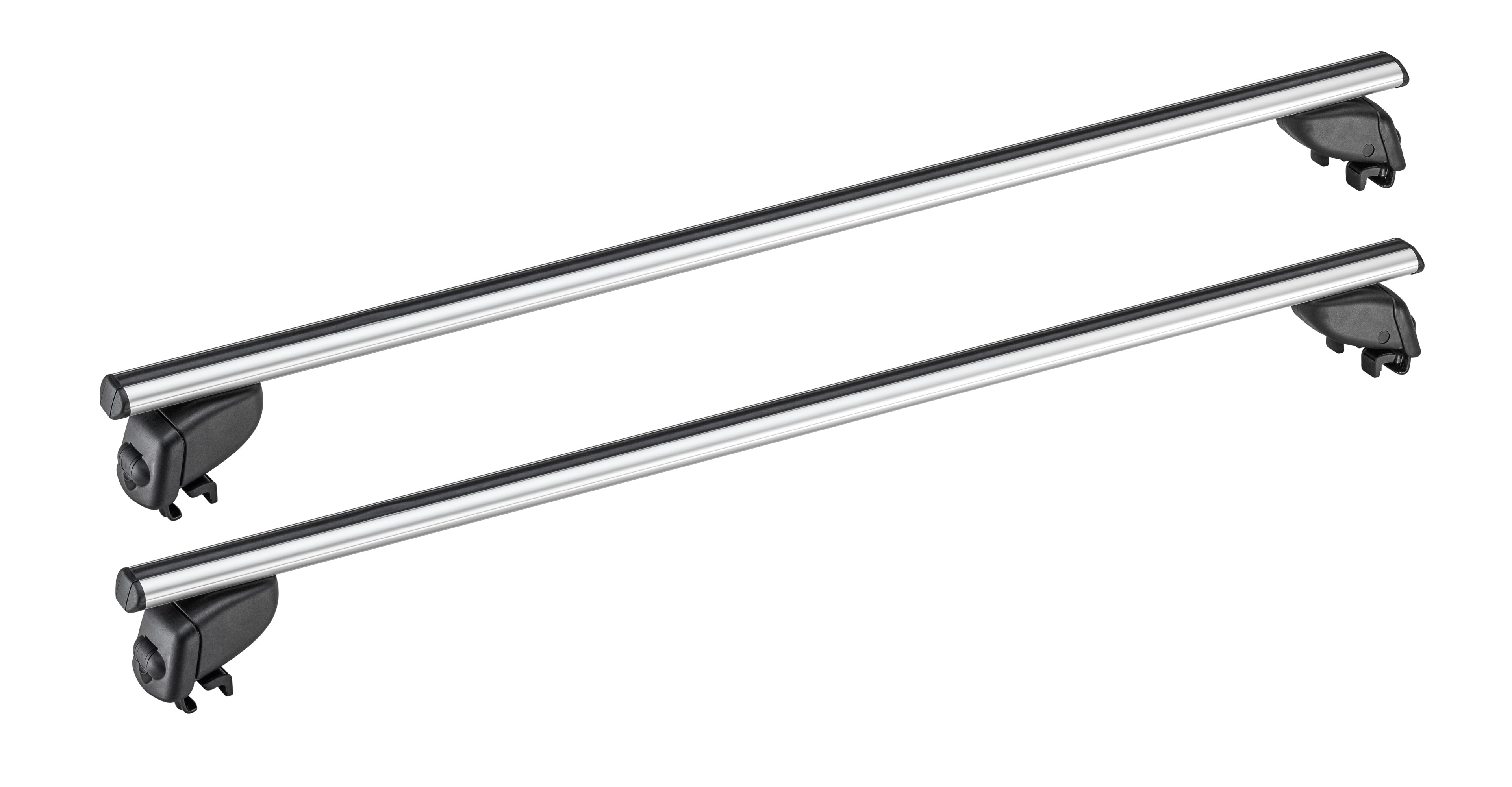 Bazowy bagażnik na relingi Alustyle, dwie belki poprzeczne - aluminium / tworzywo sztuczne, srebrny / czerń