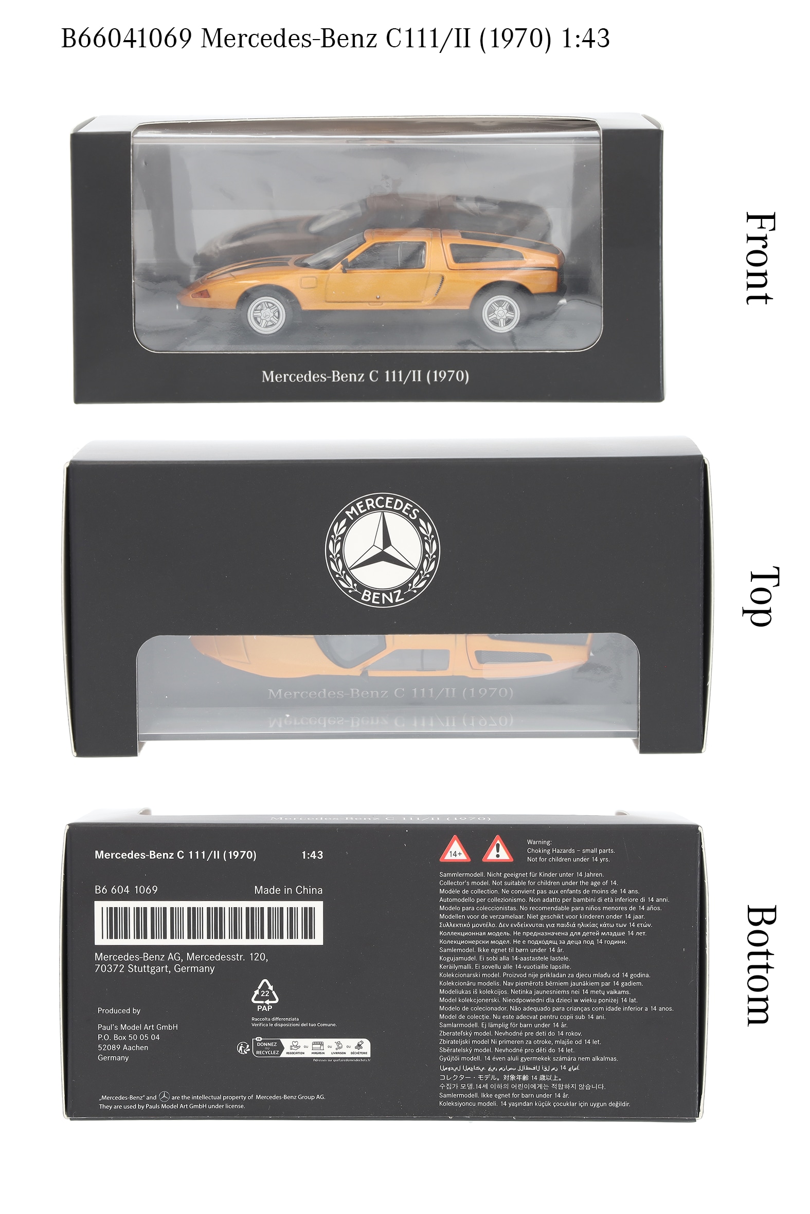 Pojazd doświadczalny C 111 / II (1970) - jesienna biel, Minichamps, 1:43