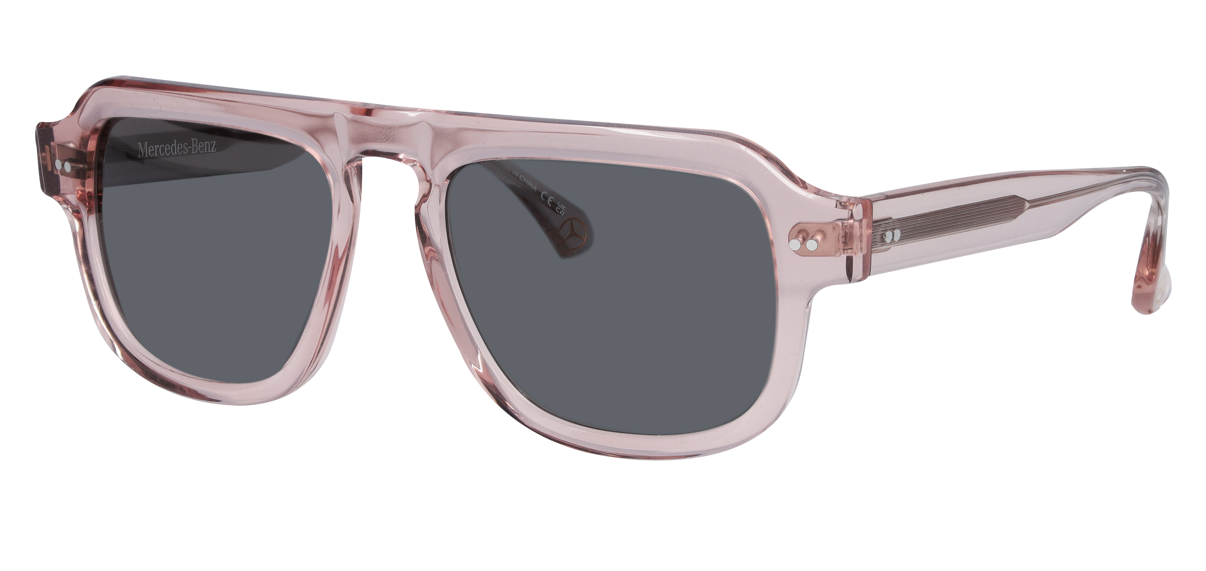 Okulary przeciwsłoneczne, Unisex - różowe złoto / brunatny, octan, przezroczyste