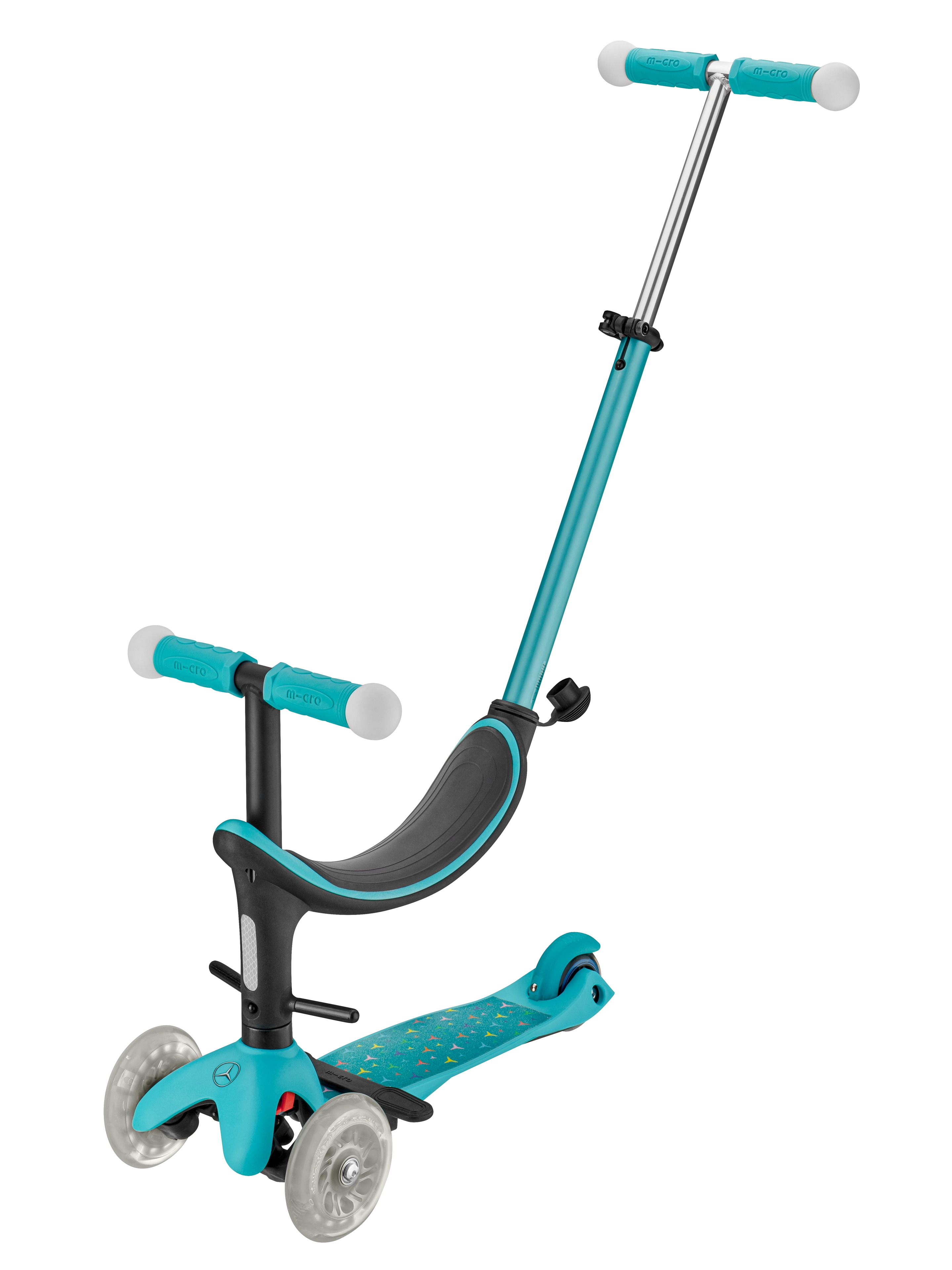 Hulajnoga dla dzieci, 4 w 1 - miętowy / czerń, aluminium / tworzywo sztuczne, Micro Mobility