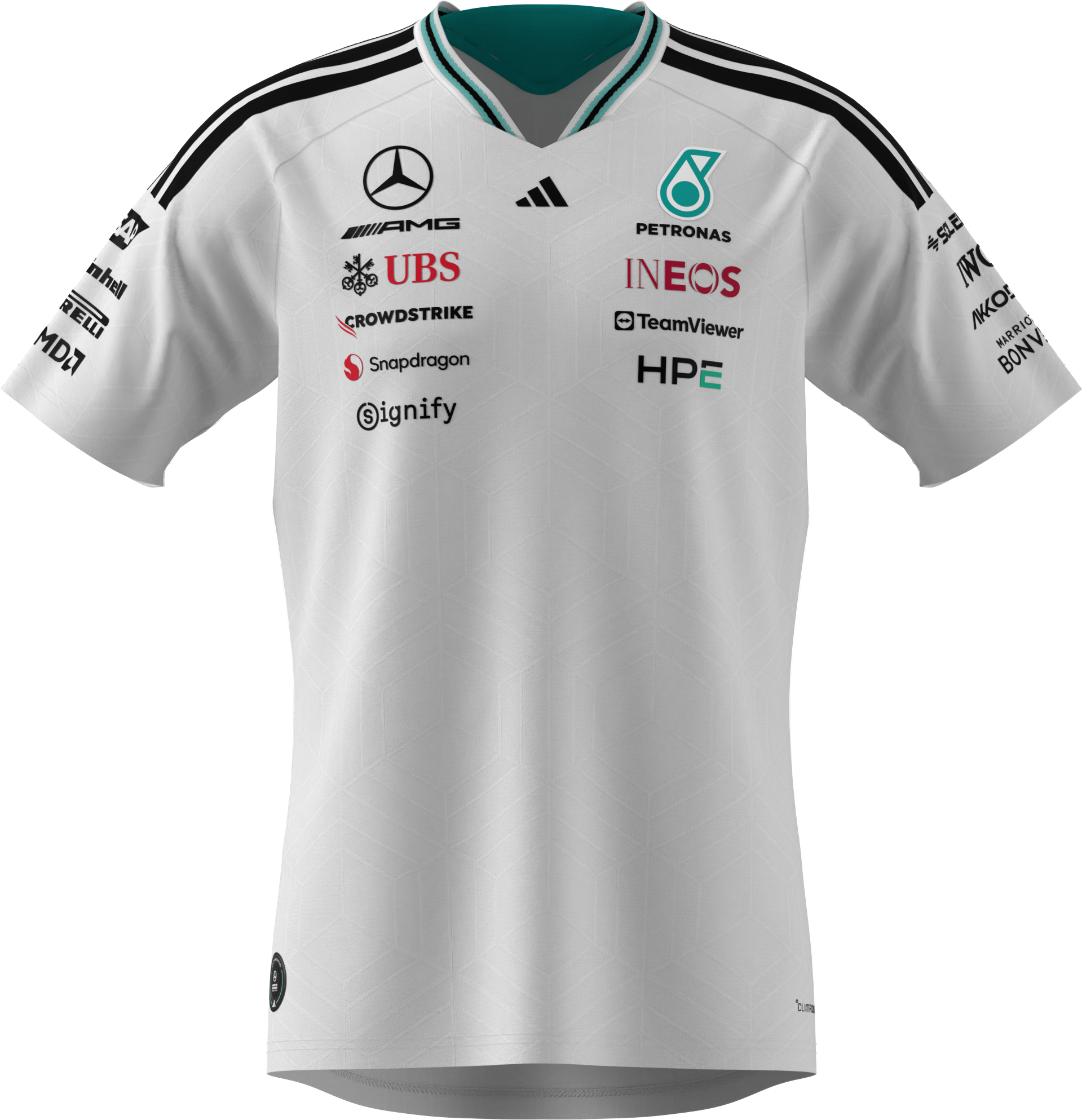 T-shirt męski, Authentic dla kierowcy, Mercedes-AMG F1 - biały, L