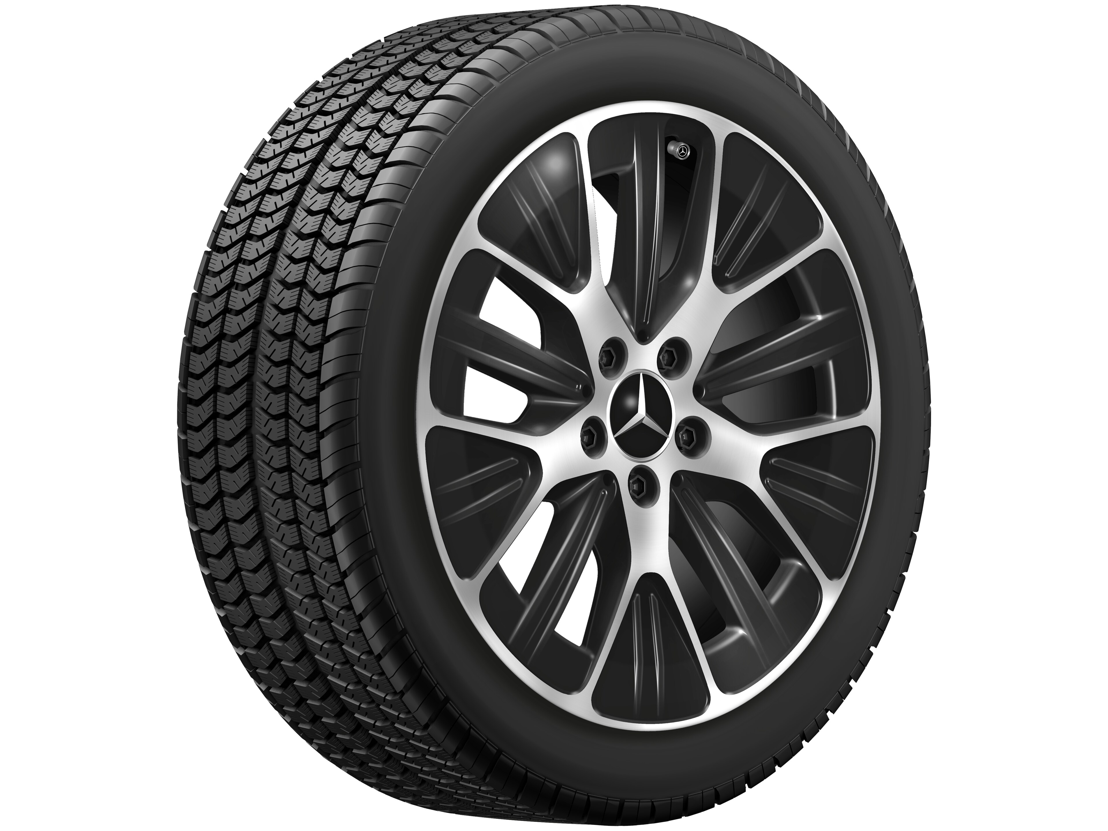 Obręcz z ramionami Y, Aero, 45,7 cm (18 cali) - 7,5 J x 18 ET 48,4, czerń, toczone na połysk