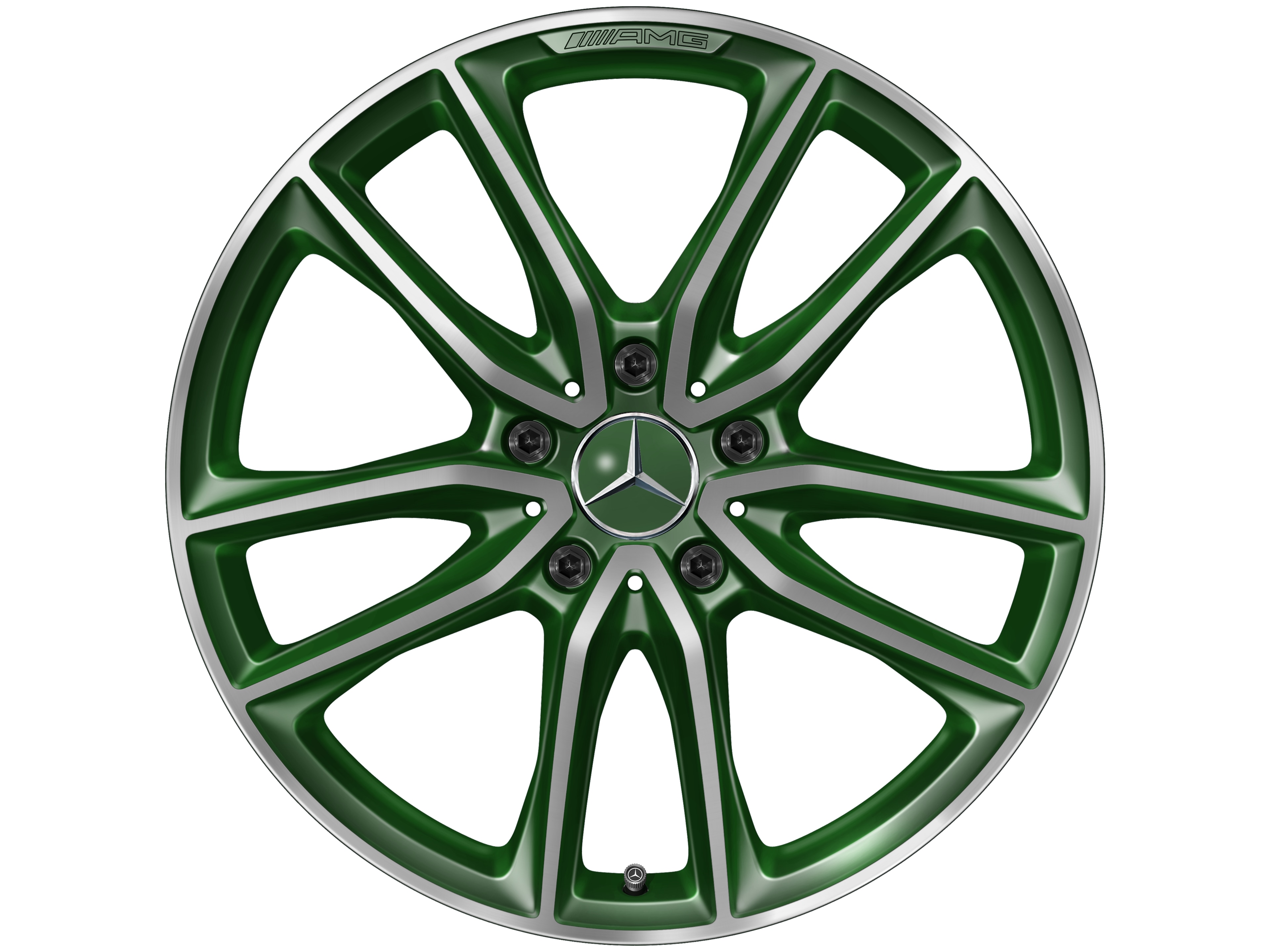 Obręcz AMG z 5 podwójnymi ramionami, 50,8 cm (20 cali) - 8,5 J x 20 ET 32, designo olive, toczone na połysk