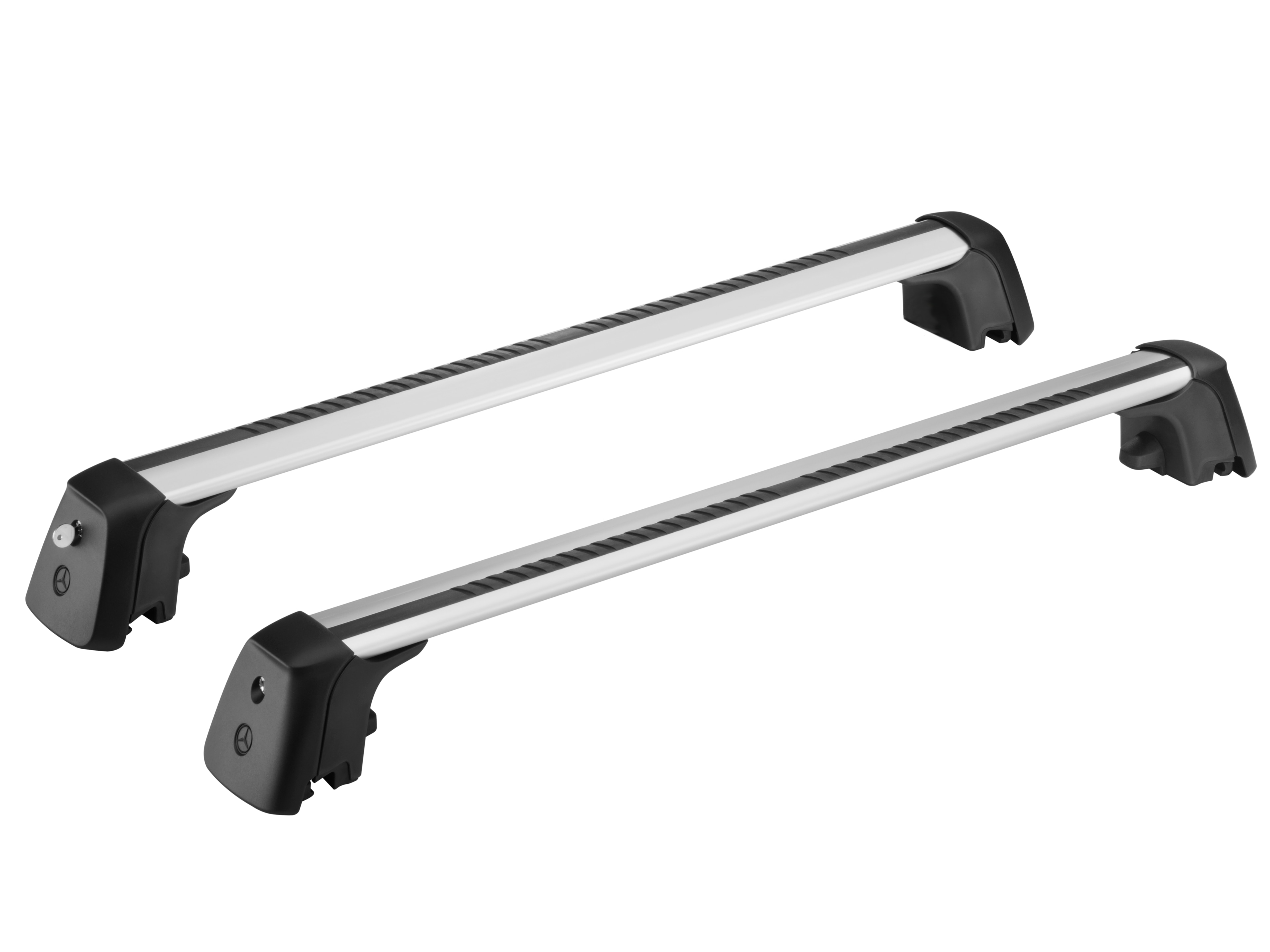 Bagażnik relingowy, Zestaw 2-częściowy - aluminium, czarnosrebrny