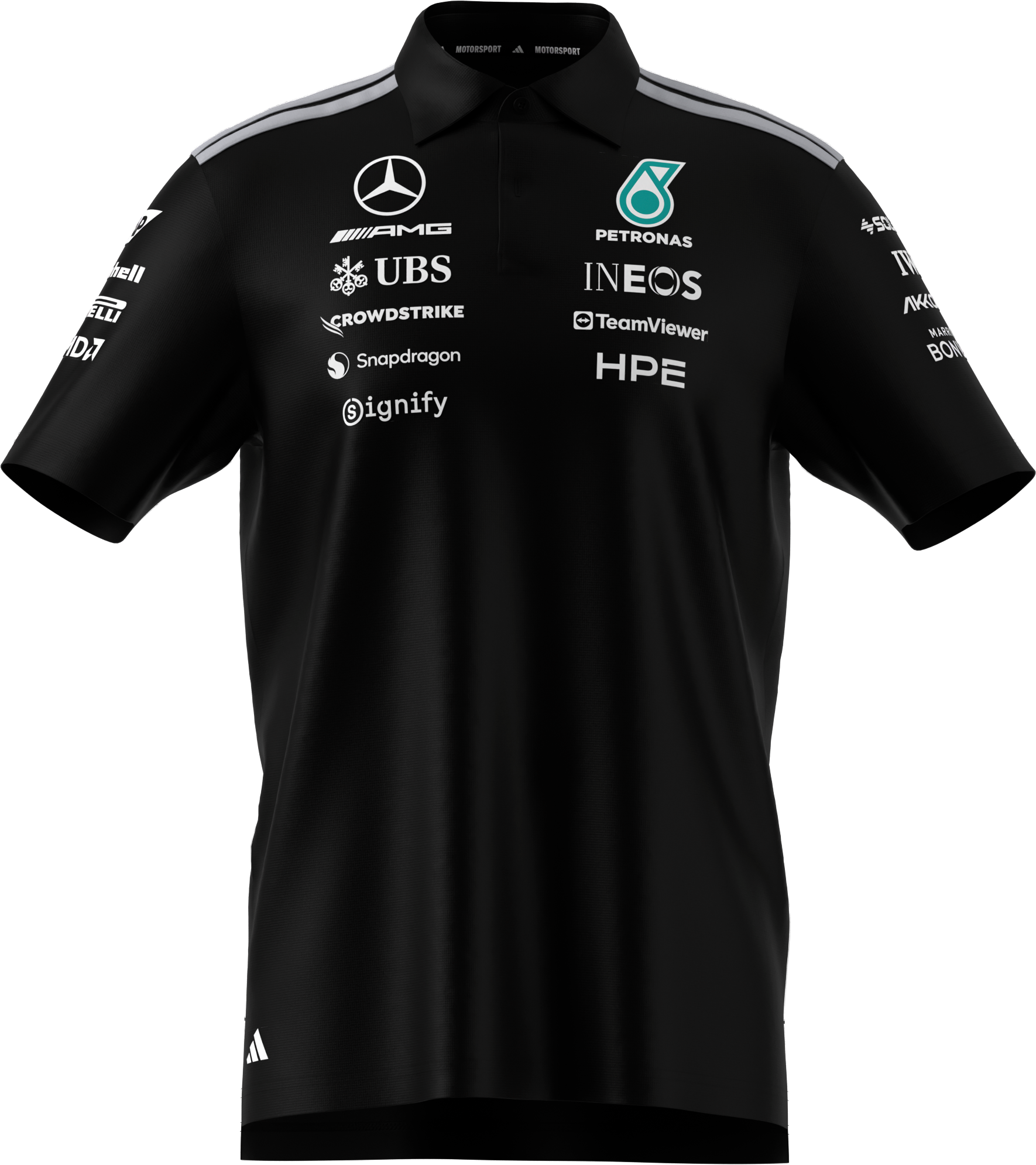 Męska koszulka polo, Team, Mercedes-AMG F1 - czerń, M