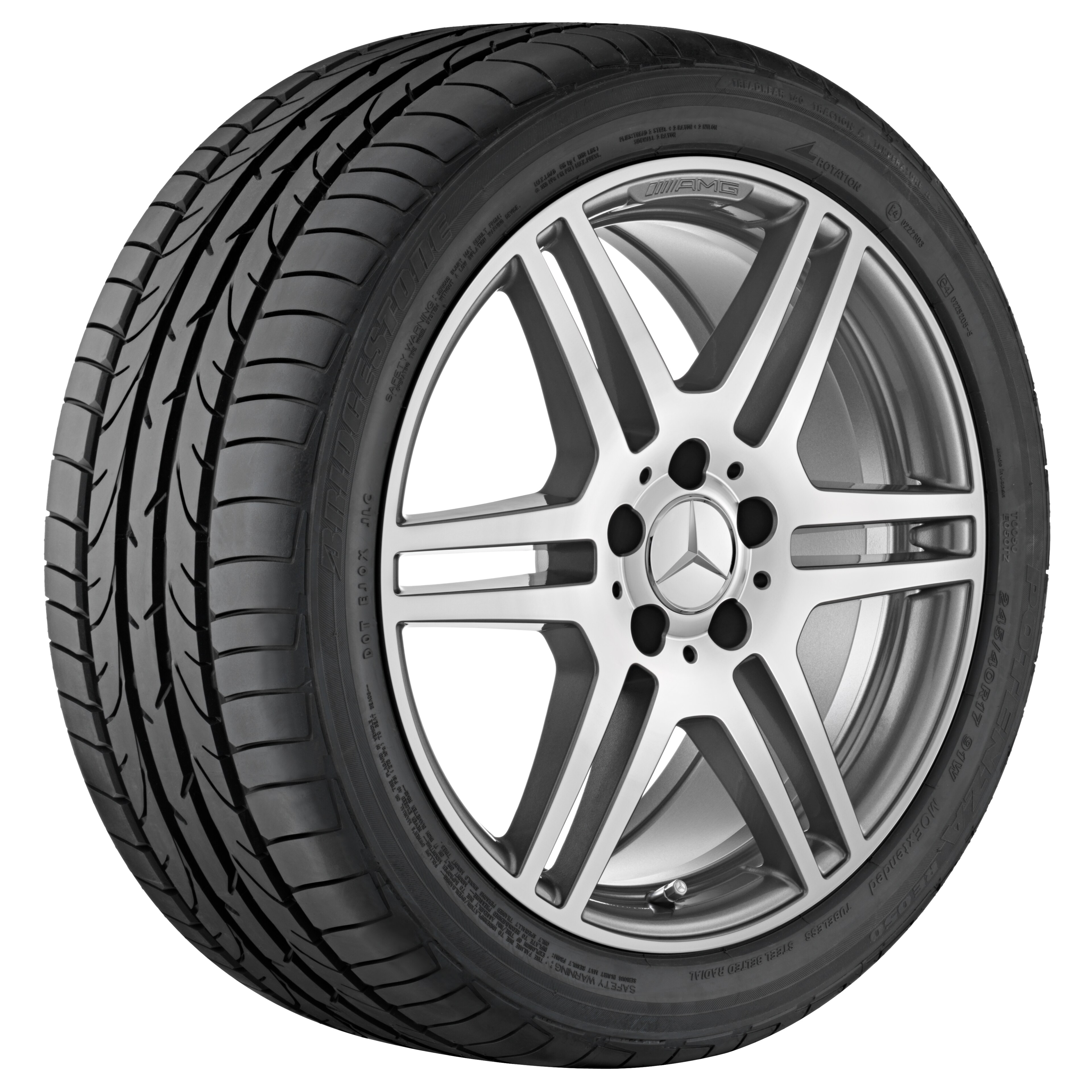 Obręcz AMG z 6 podwójnymi ramionami, 45,7 cm (18 cali) - 8 J x 18 ET 45, szarość tytanu, toczone na połysk