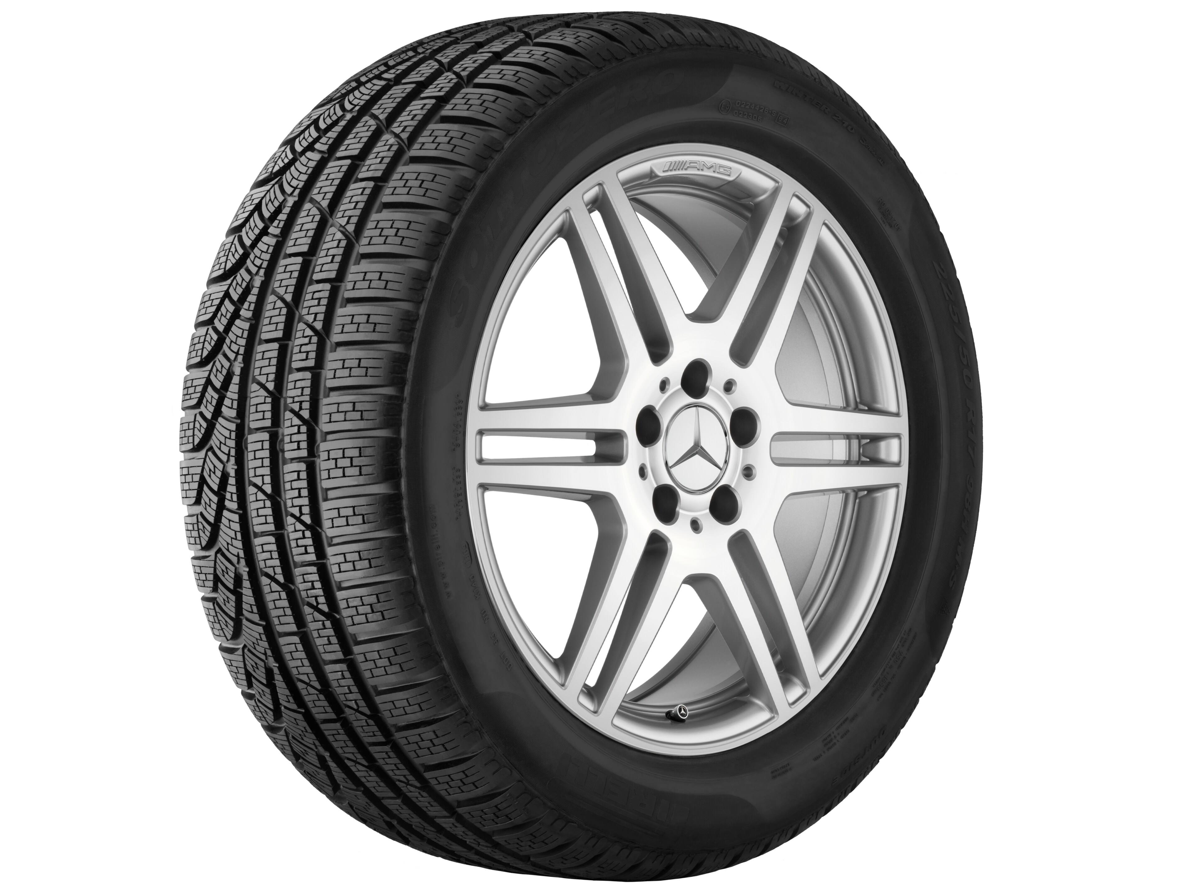 Obręcz AMG z 6 podwójnymi ramionami, 45,7 cm (18 cali) - 8,5 J x 18 ET 48, srebrny, toczone na połysk