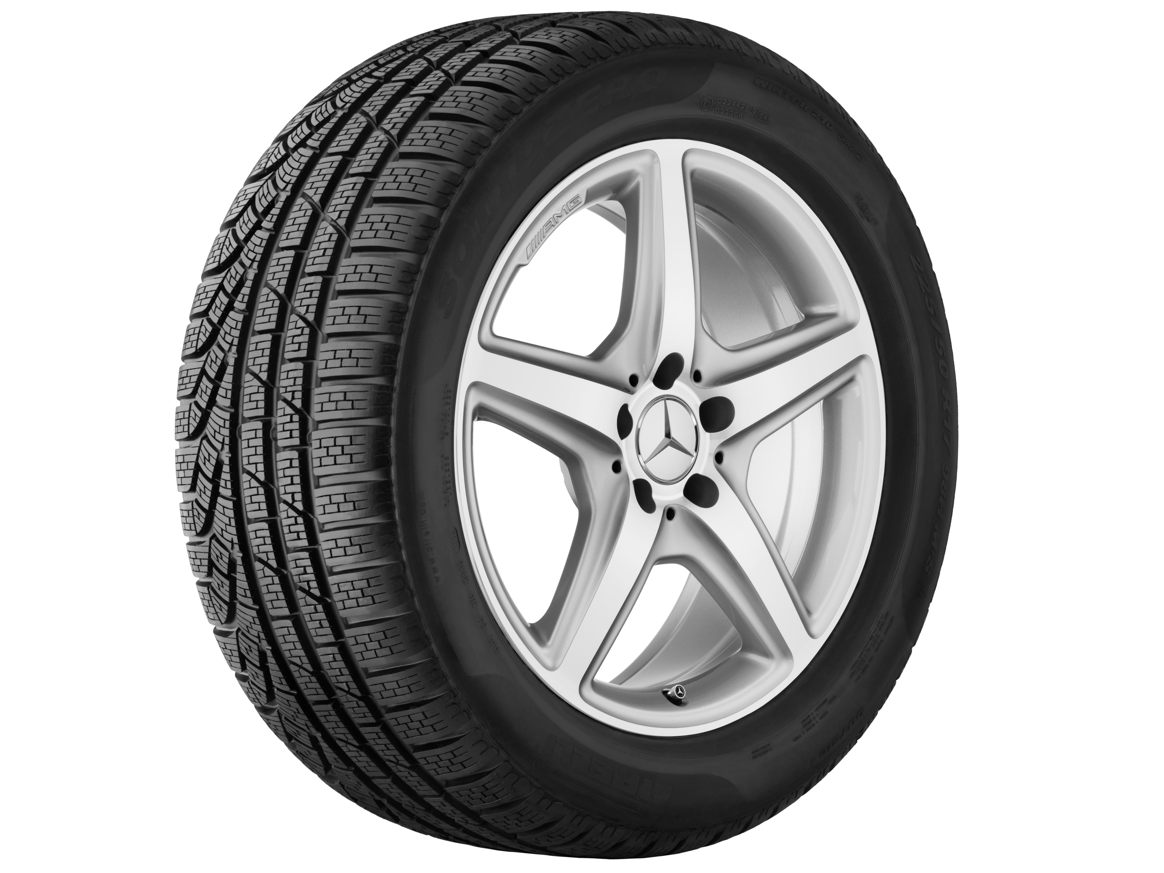 Obręcz AMG 5-ramienna, 45,7 cm (18 cali) - 8,5 J x 18 ET 34,5, srebrny tytanowy