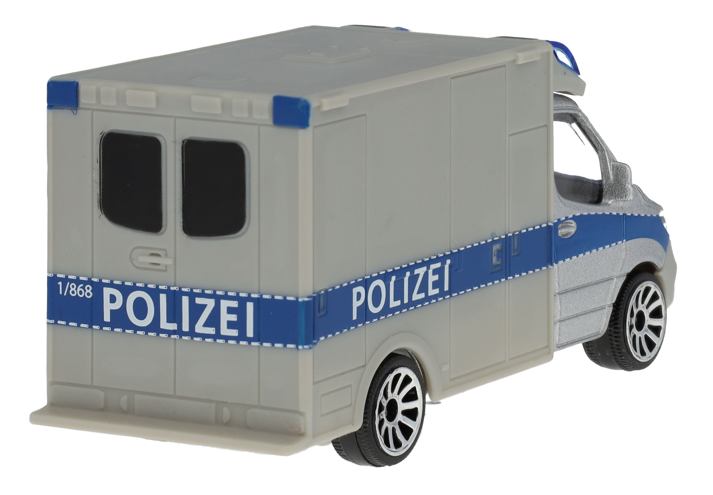 Sprinter, Policja - srebrny, Majorette, 7,62 cm (3 cale)