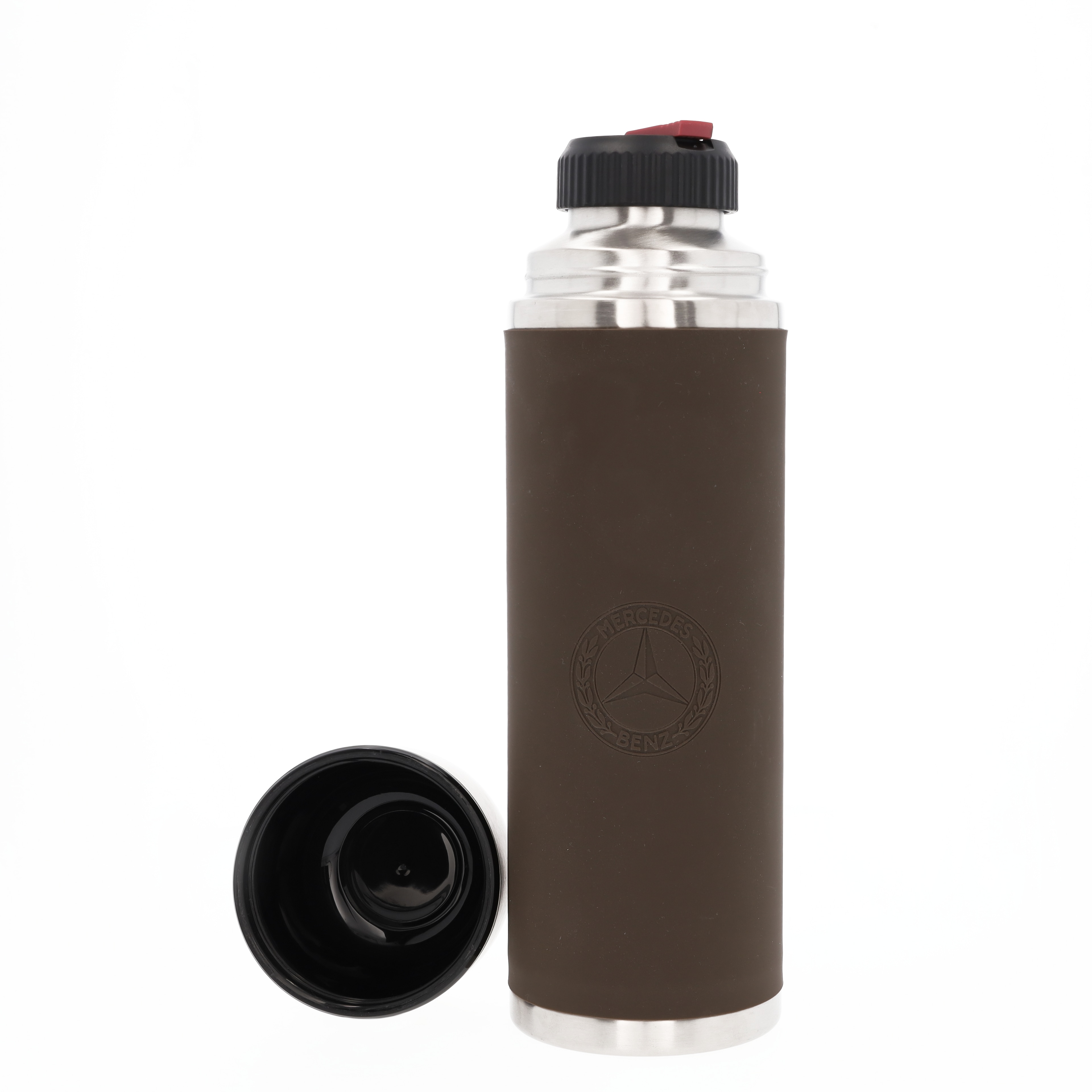 Termos - brązowy, stal nierdzewna / silikon / tworzywo sztuczne, emsa, 1000 ml