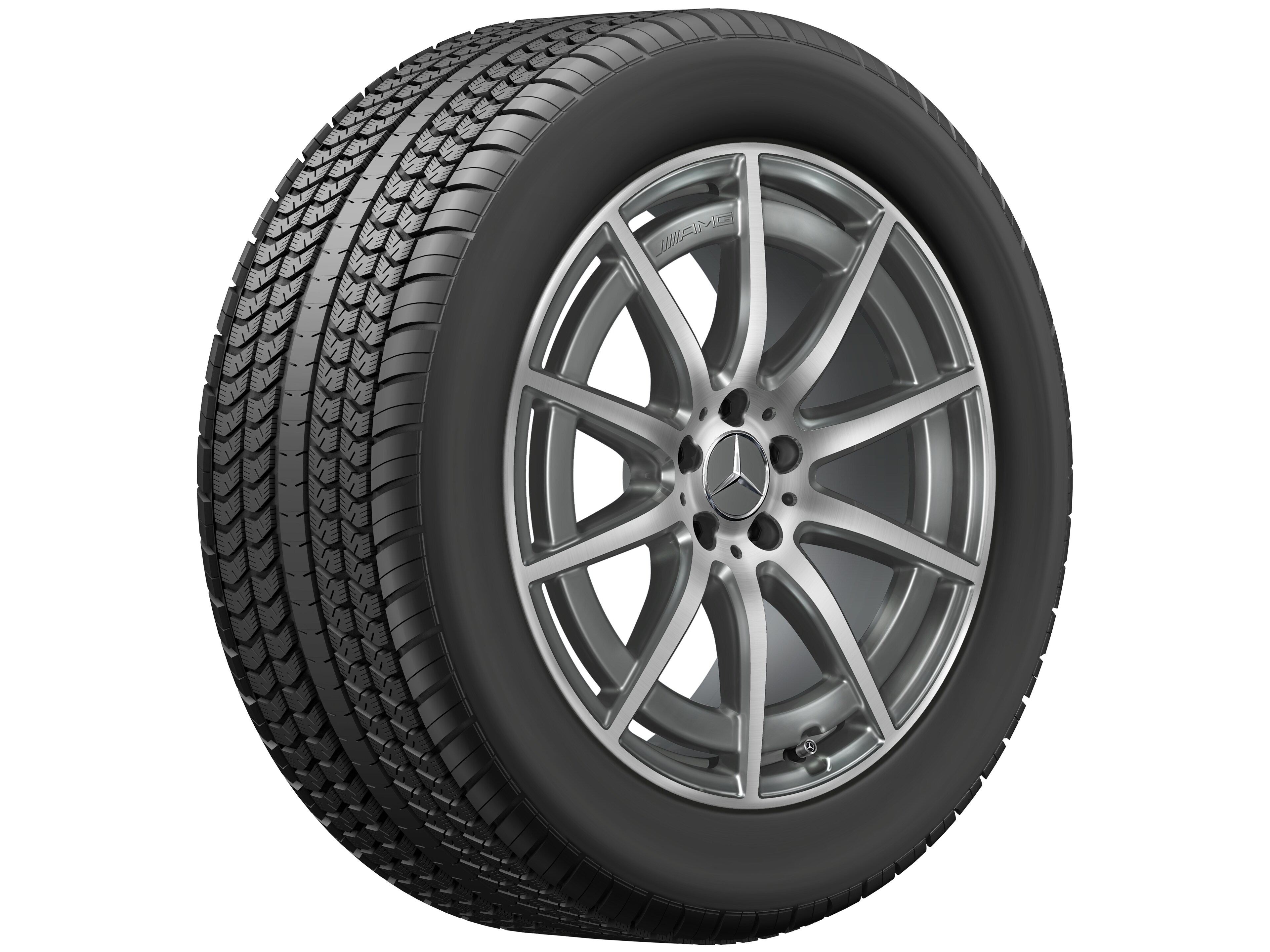 Obręcz AMG 10-ramienna, 50,8 cm (20 cali) - 9,5 J x 20 ET 45, szarość tantalu, toczone na połysk