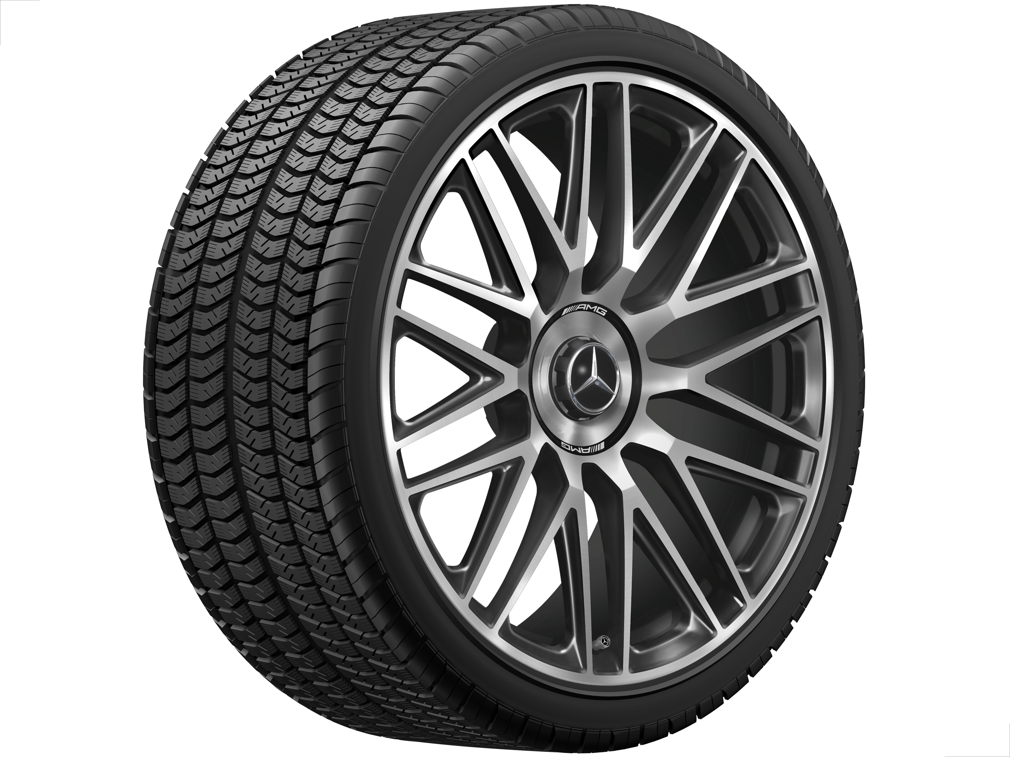 Obręcz kuta AMG 10-ramienna, 53,3 cm (21 cali) - 9,5 J x 21 ET 33, czerń / dark platin gloss
