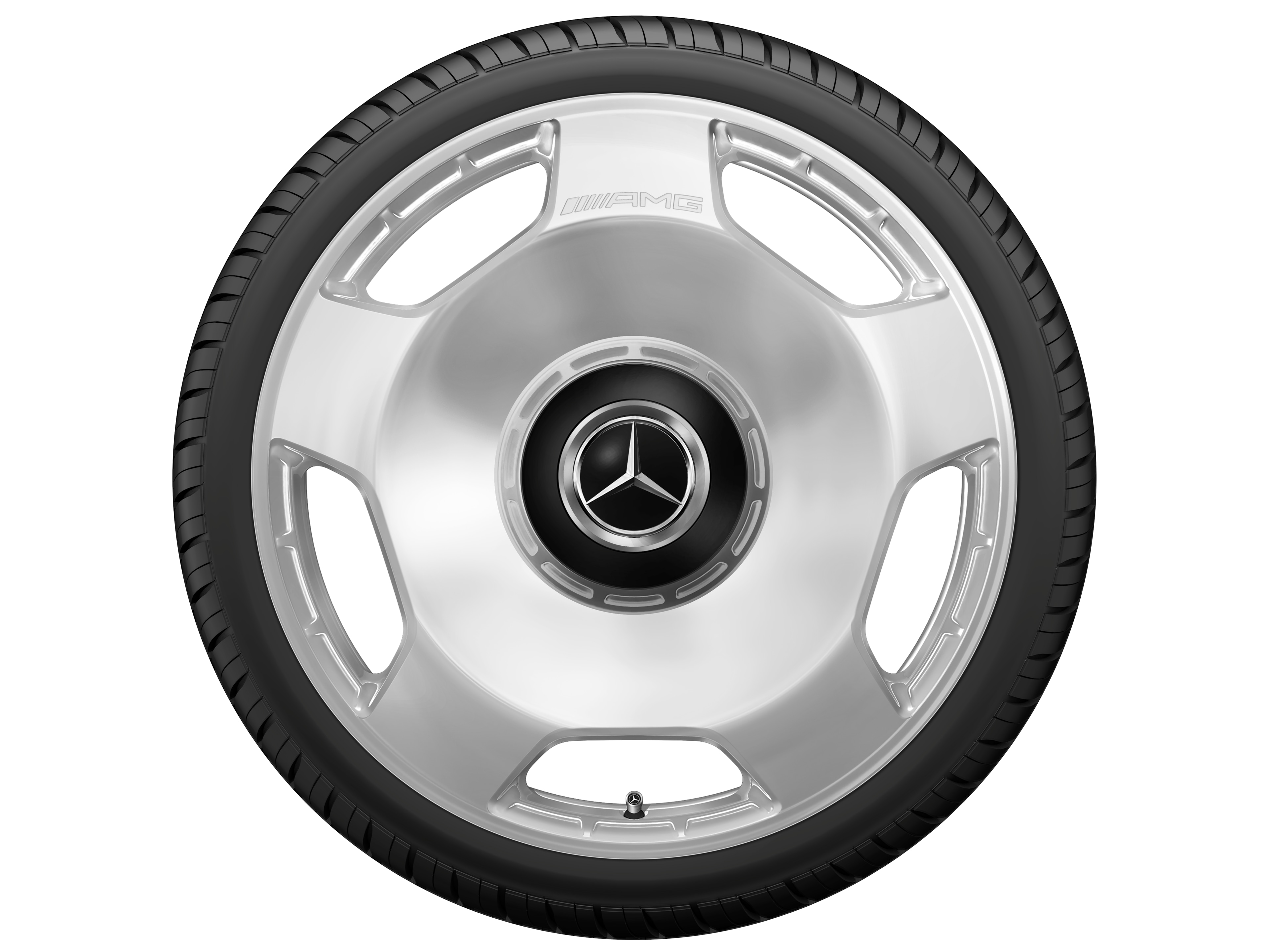 Obręcz kuta AMG 5-otworowe, 53,3 cm (21 cali) - 10 J x 21 ET 30, srebrny, polerowane na połysk
