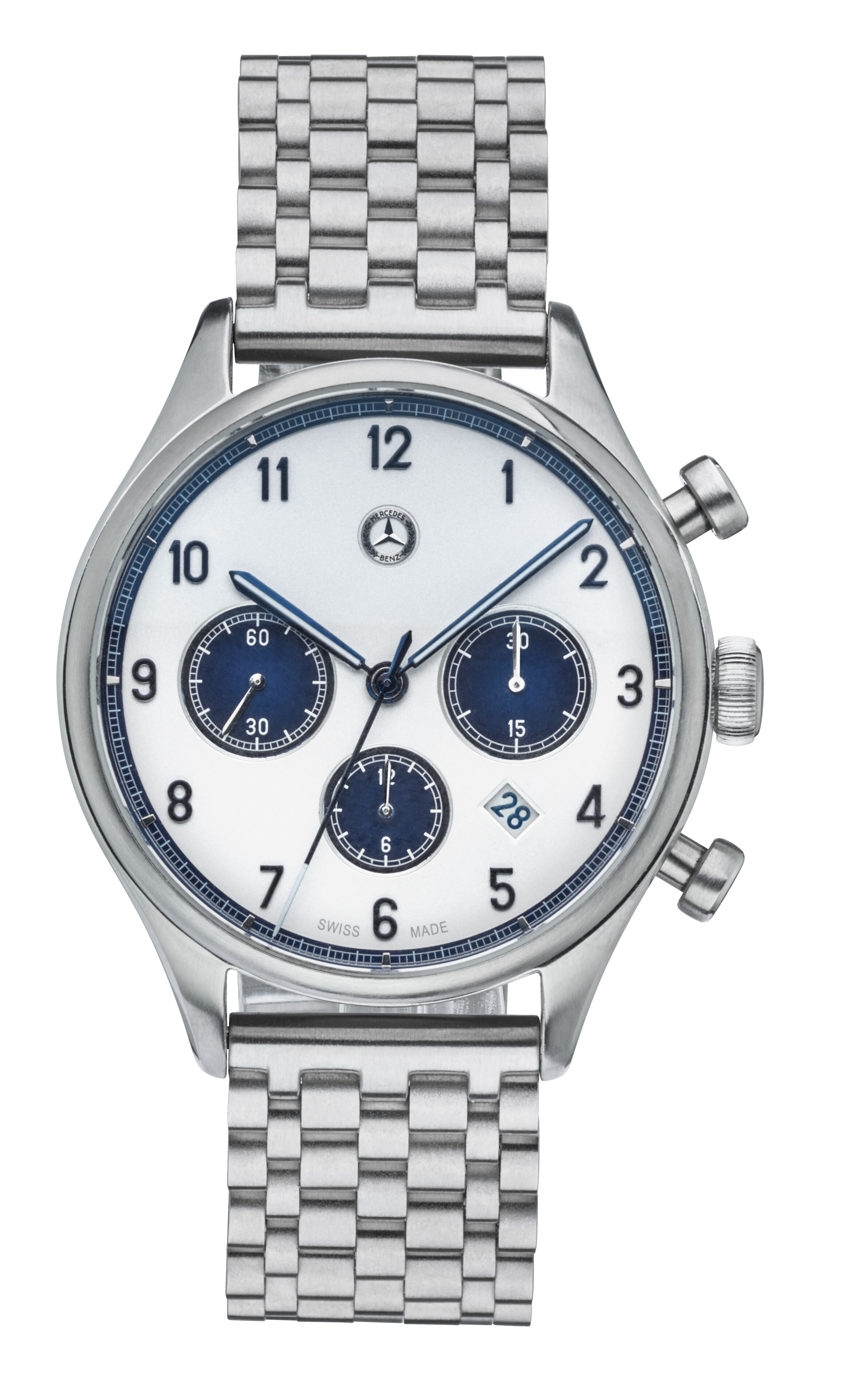 Chronografy, Artykuły męskie, Classic Automatik - srebrny / niebieski, stal nierdzewna