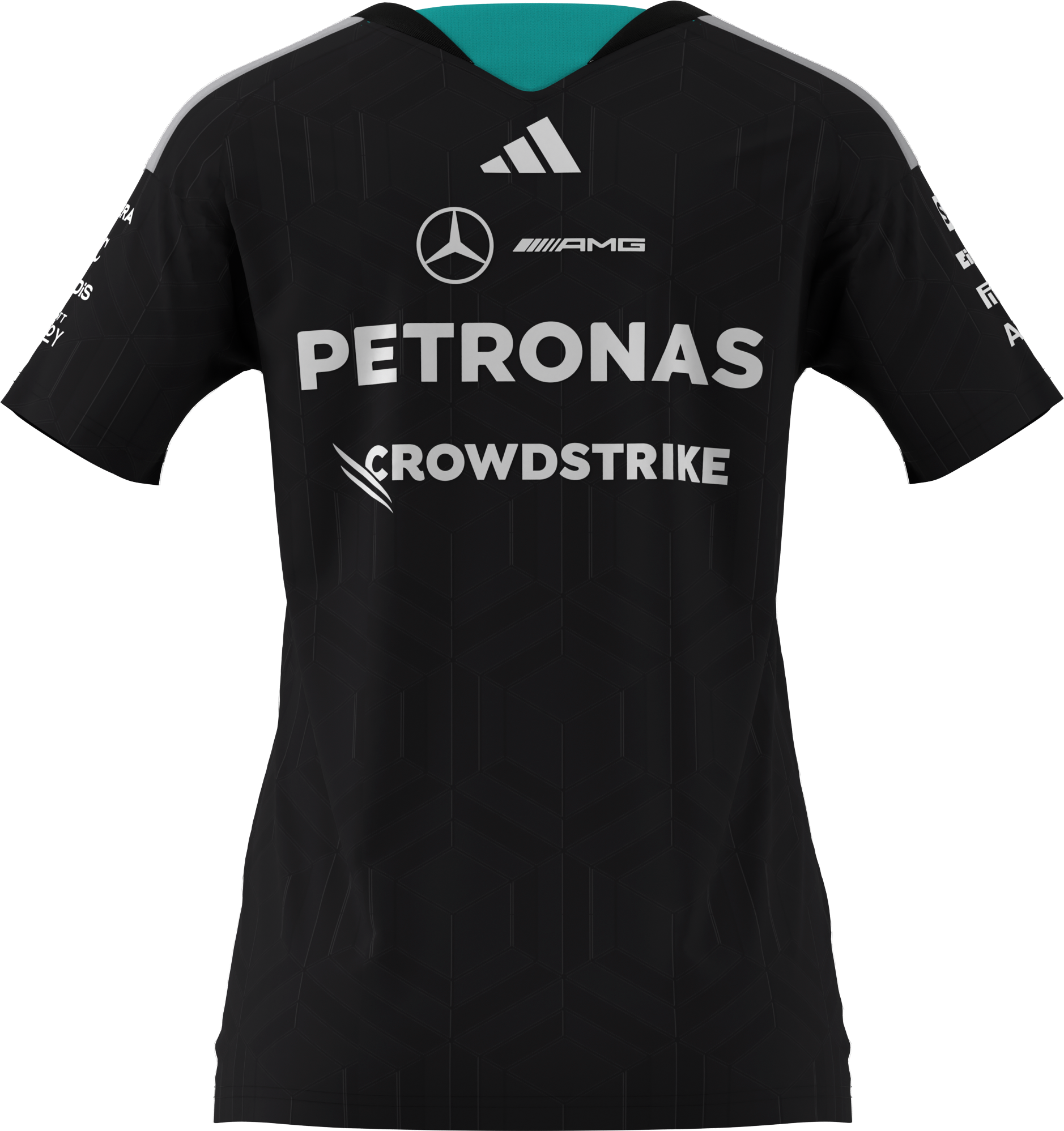 T-shirt damski, Kierowca, Mercedes-AMG F1 - czerń, L