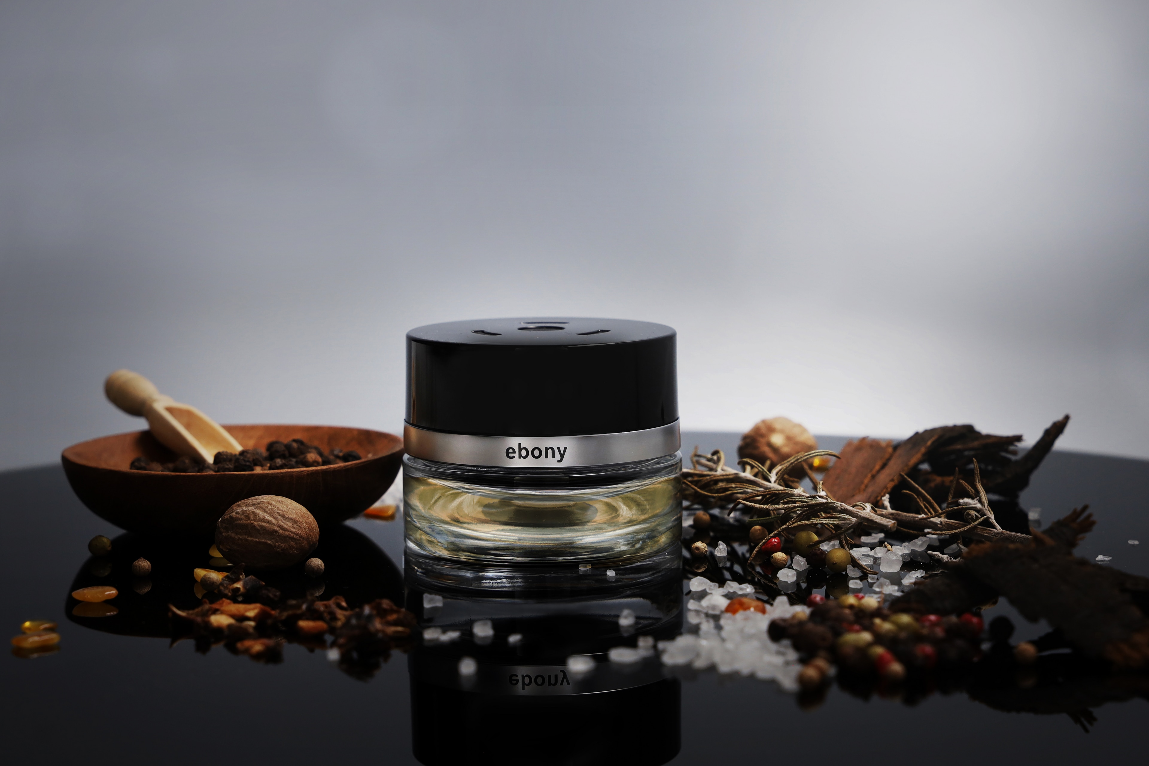 Flakon, No. 12 MOOD ebony, No. 12 MOOD ebony - przezroczyste / czerń, szkło, 15 ml