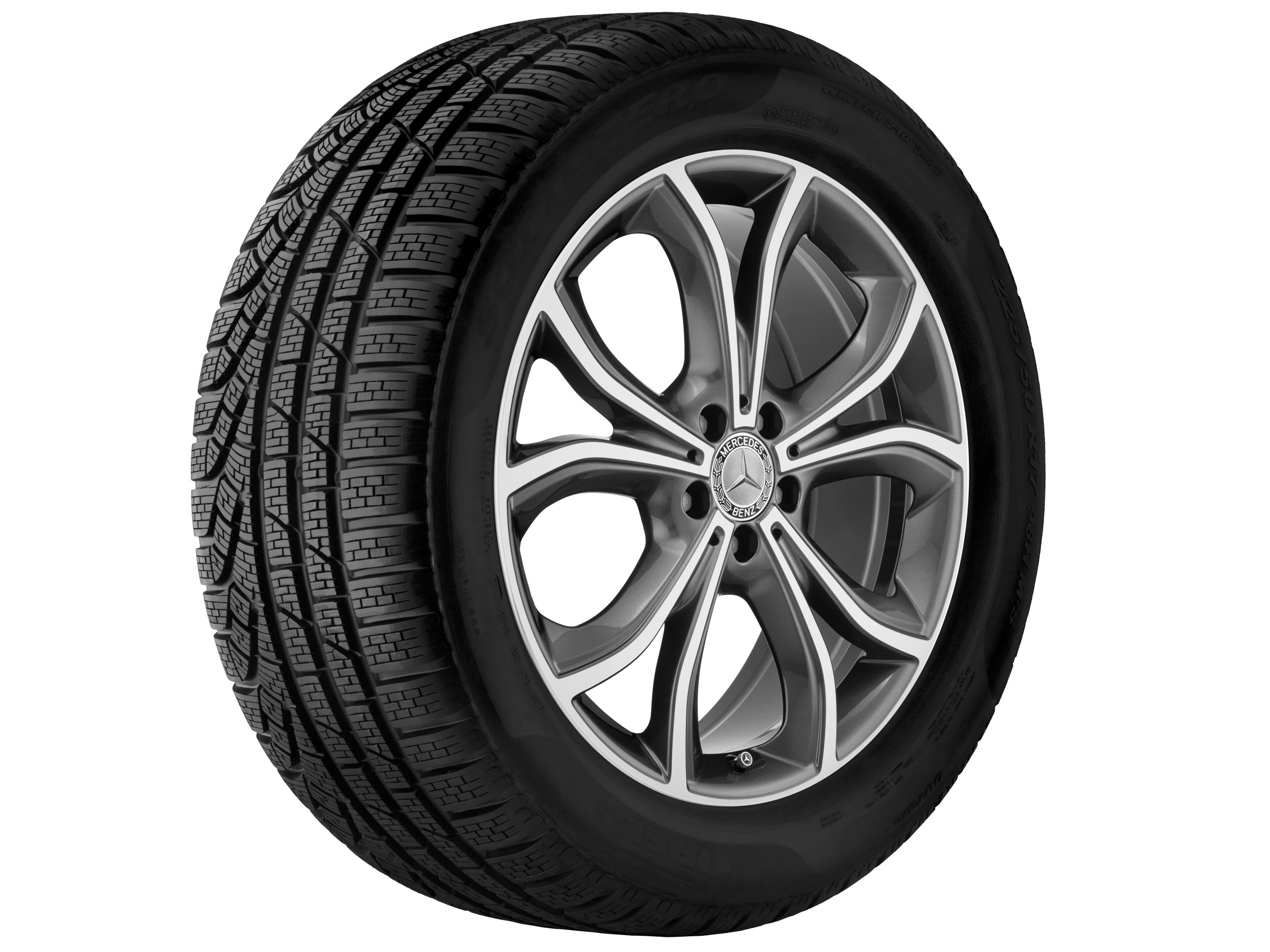 Obręcz z 5 podwójnymi ramionami, 50,8 cm (20 cali), polerowane na połysk - 9 J x 20 ET 53, tremolit-metallic, toczone na połysk