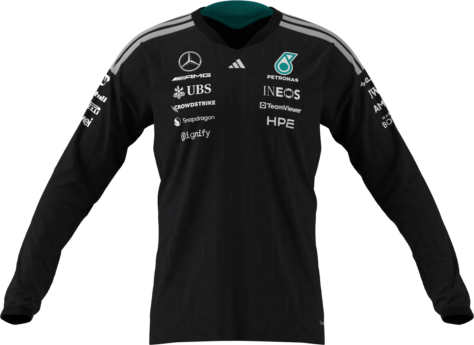 Męska z długim rękawem, Kierowca, Mercedes-AMG F1 - czerń, XS