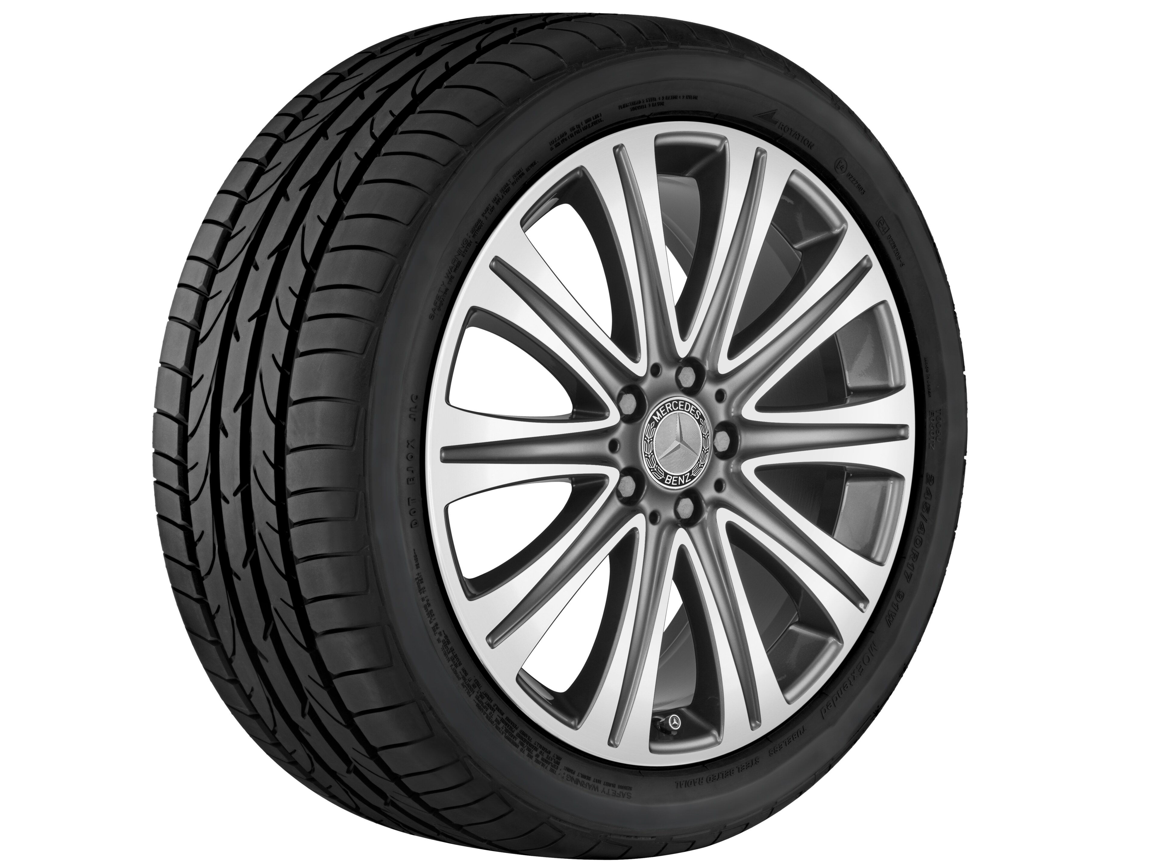 Obręcz 10-ramienna, 48,3 cm (19 cali) - 8 J x 19 ET 43, tremolit-metallic, toczone na połysk