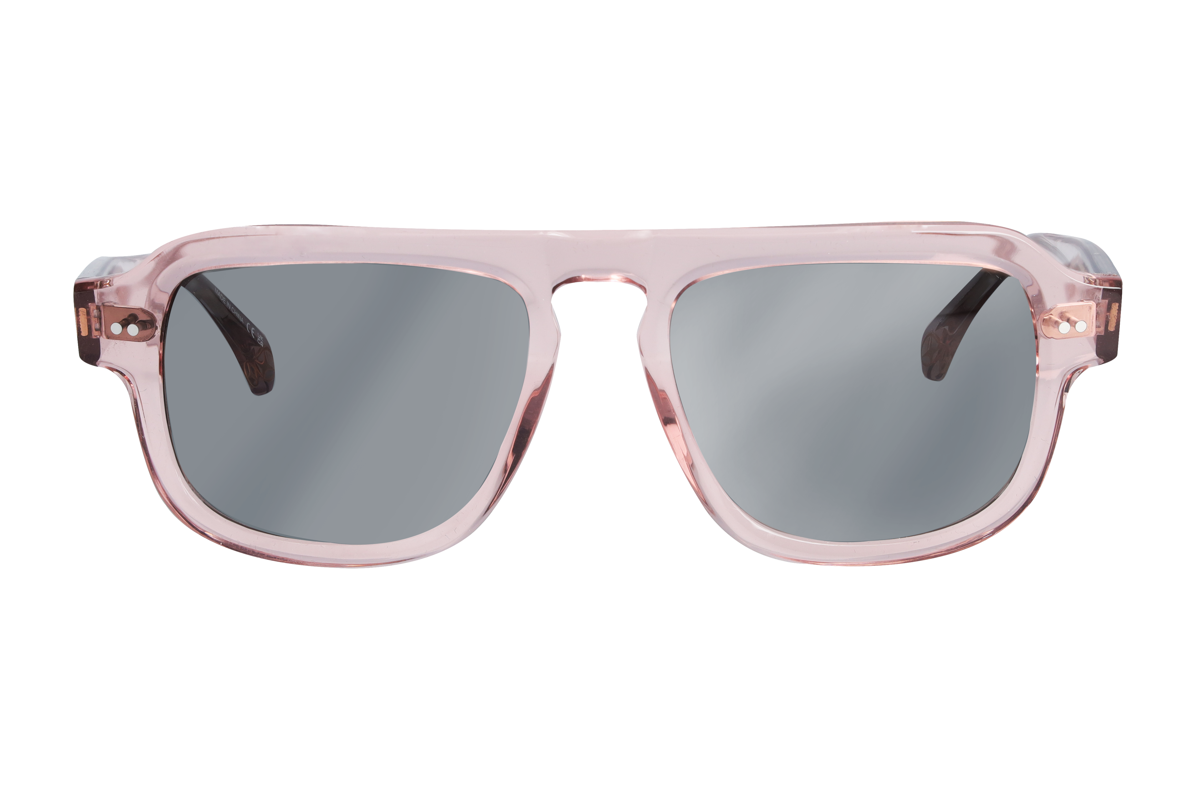 Okulary przeciwsłoneczne, Unisex - różowe złoto / brunatny, octan, przezroczyste