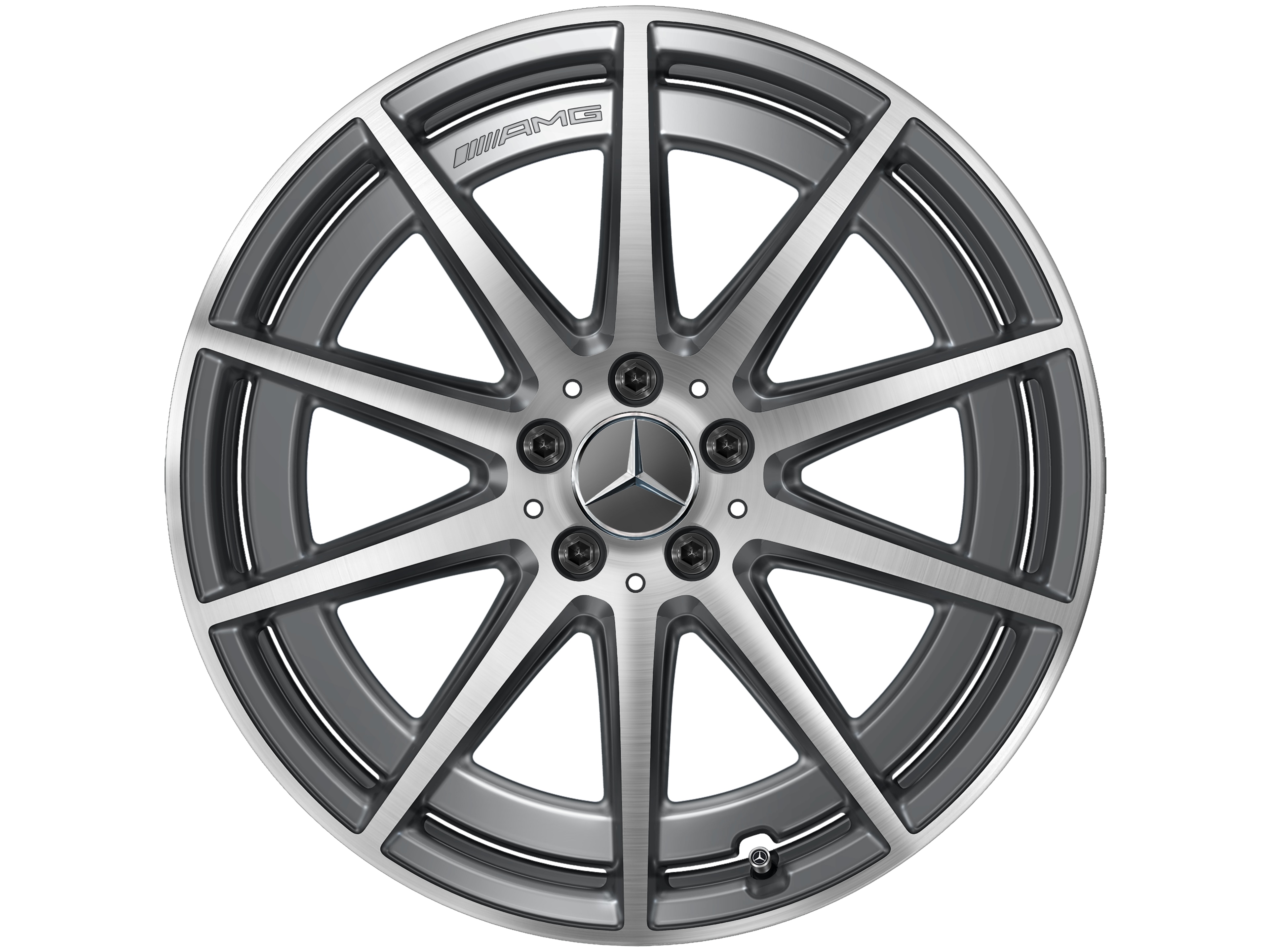 Obręcz AMG 10-ramienna, 50,8 cm (20 cali) - 9,5 J x 20 ET 45, szarość tantalu, toczone na połysk