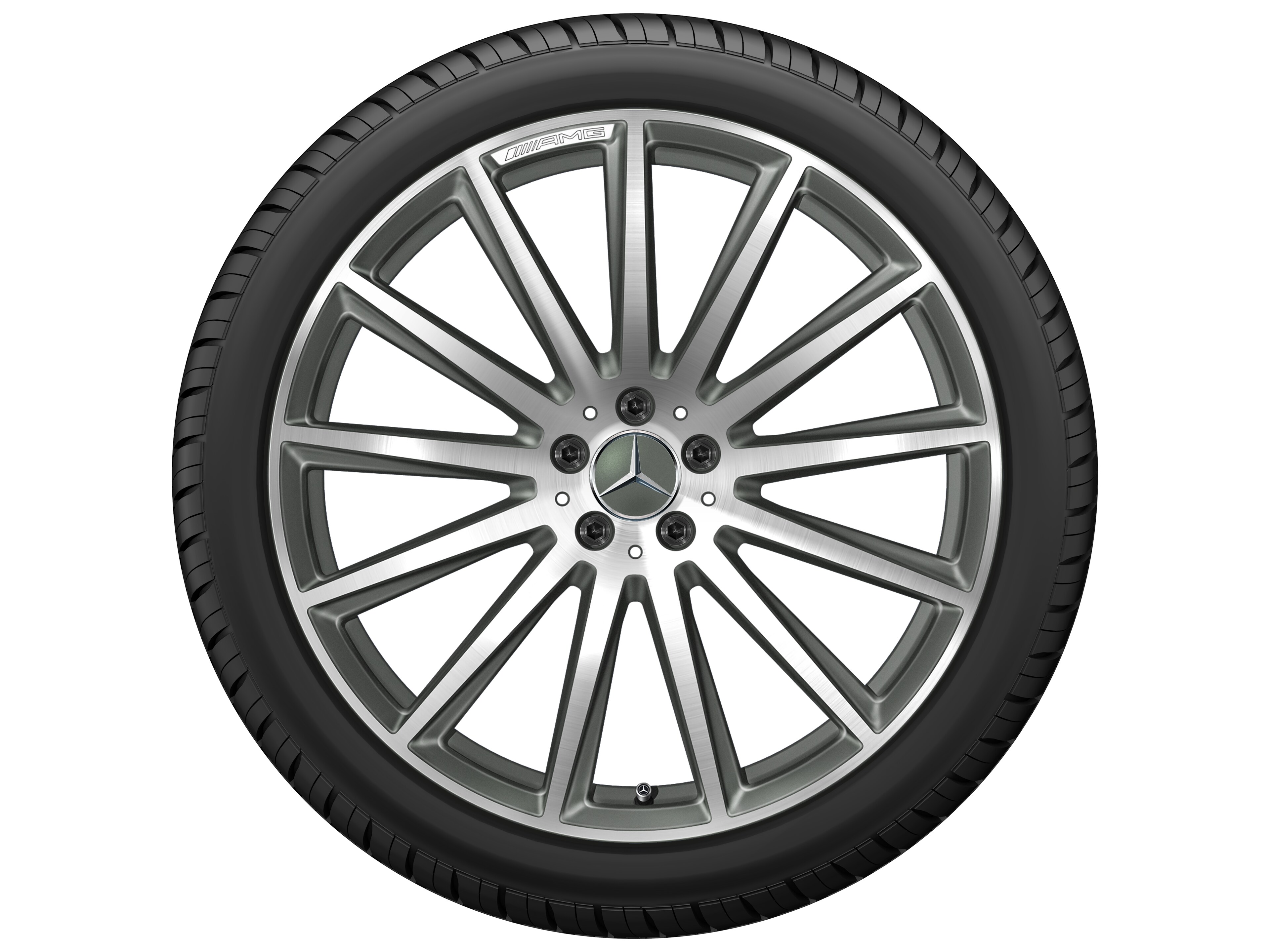 Wieloramienna obręcz koła AMG, 55,9 cm (22 cale) - 9,5 J x 22 ET 45, szarość tytanu