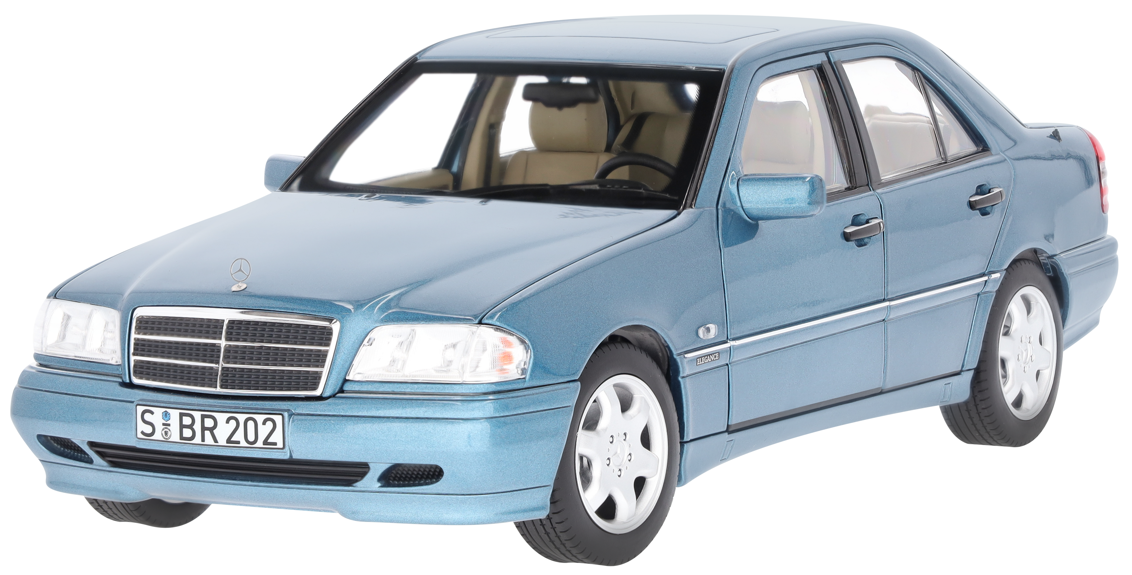 C 200 limuzyna W 202 (1997-2001) - niebieski akwamaryn, Norev, 1:18