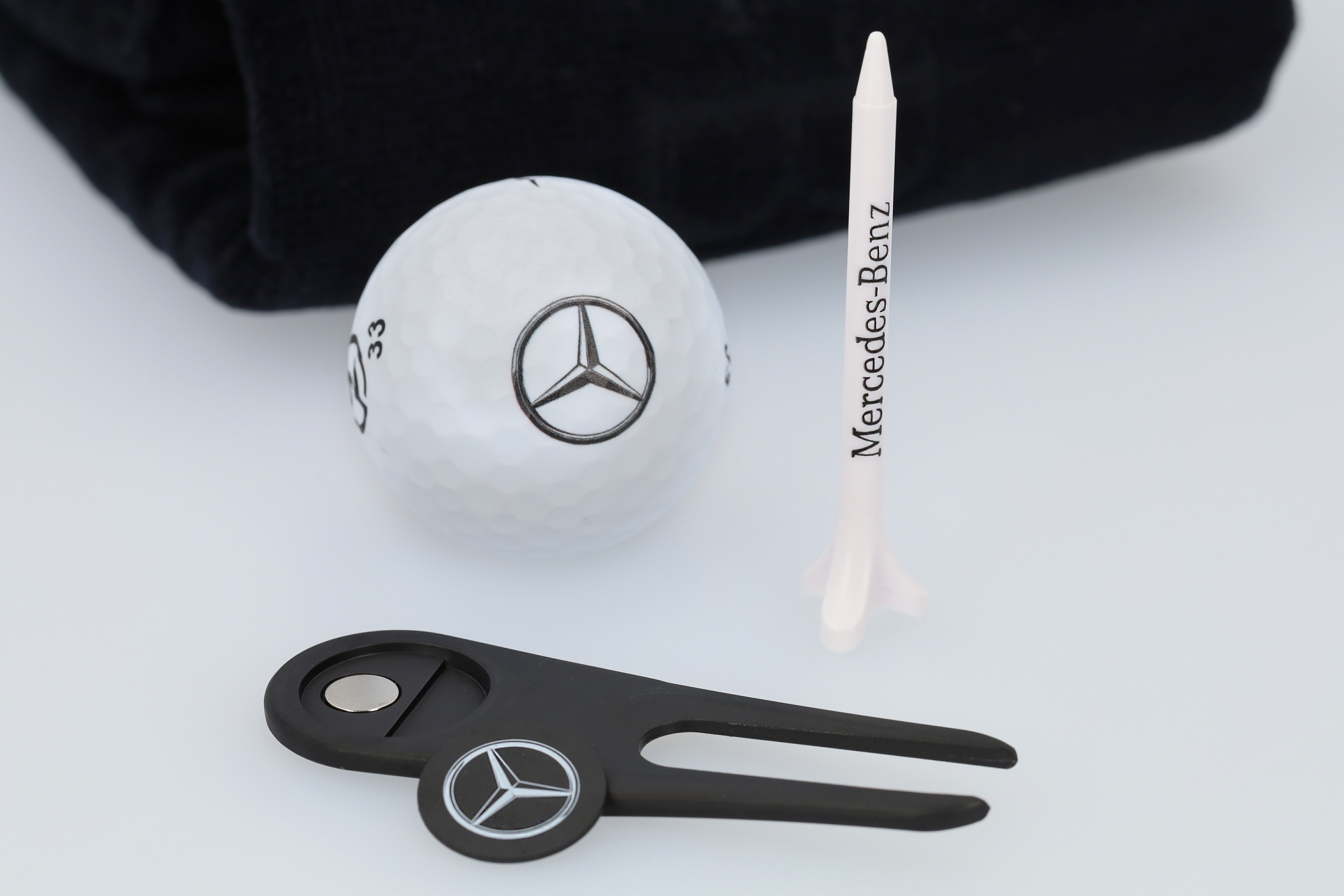 Zestaw upominkowy dla golfisty, mały - czerń, poliester