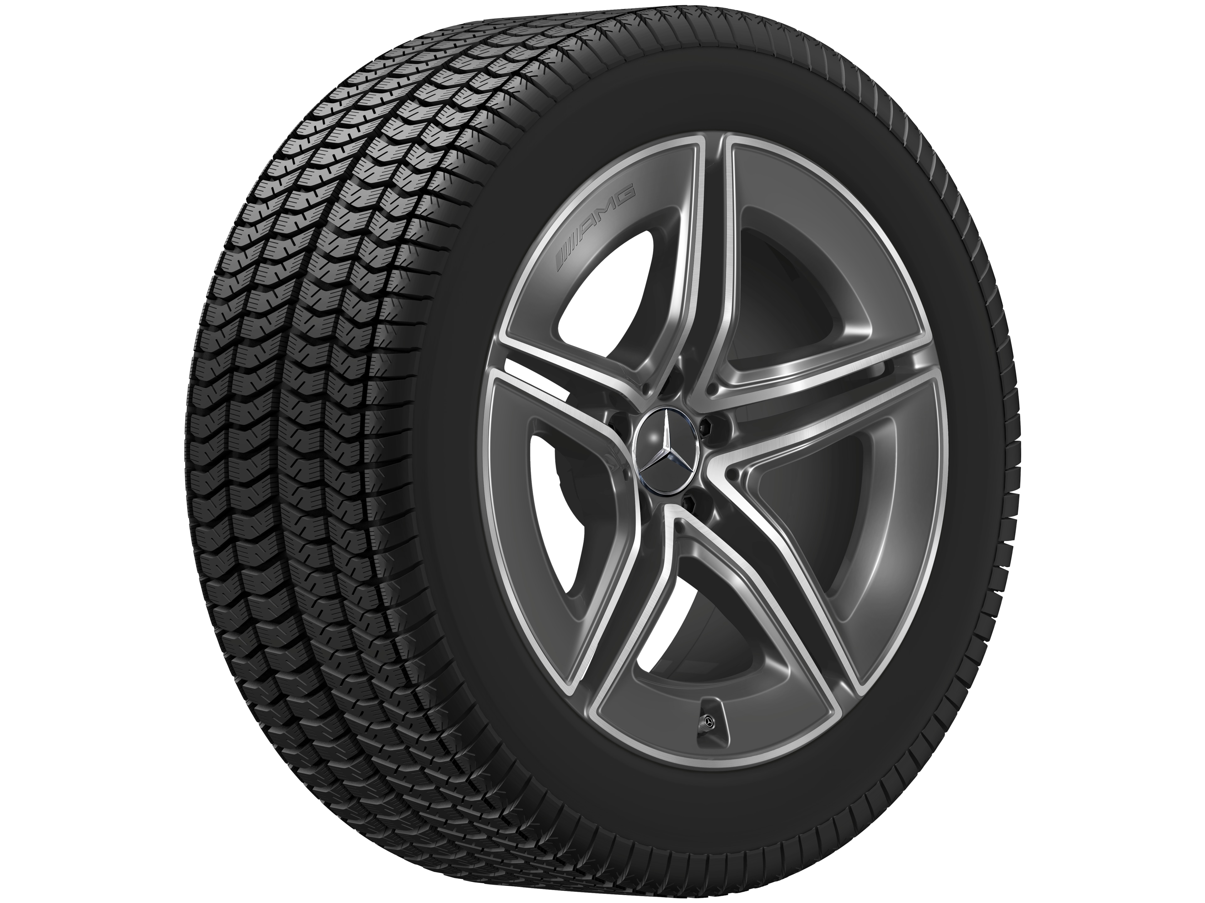 Obręcz AMG z 5 podwójnymi ramionami, 48,3 cm (19 cali) - 8 J x 19 ET 21,5, szarość tantalu, toczone na połysk