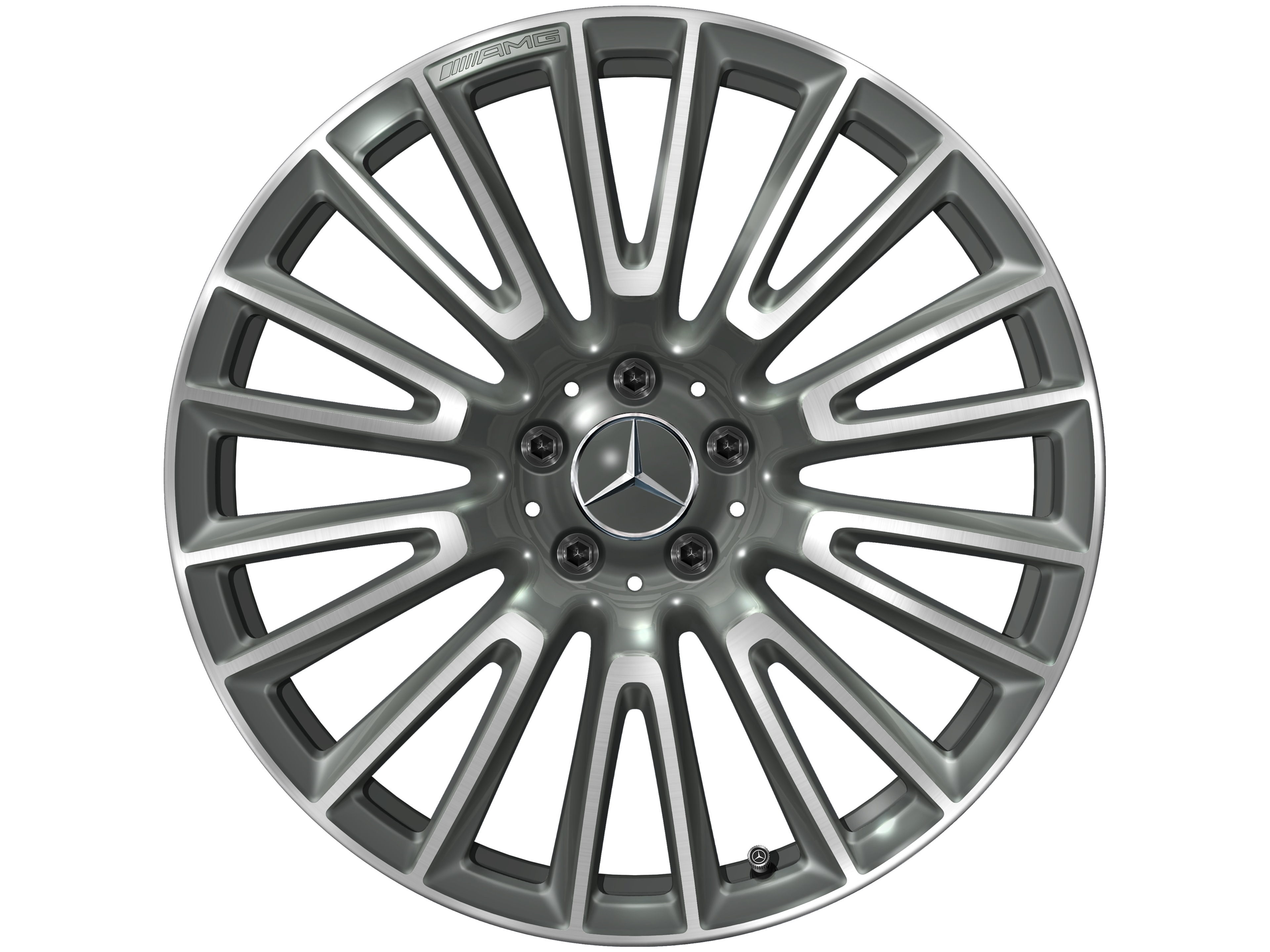Obręcz AMG z lekkiego stopu, z 10 podwójnymi ramionami, 50,8 cm (20 cali) - 10,5 J x 20 ET 43, szarość Himalajów, toczone na połysk
