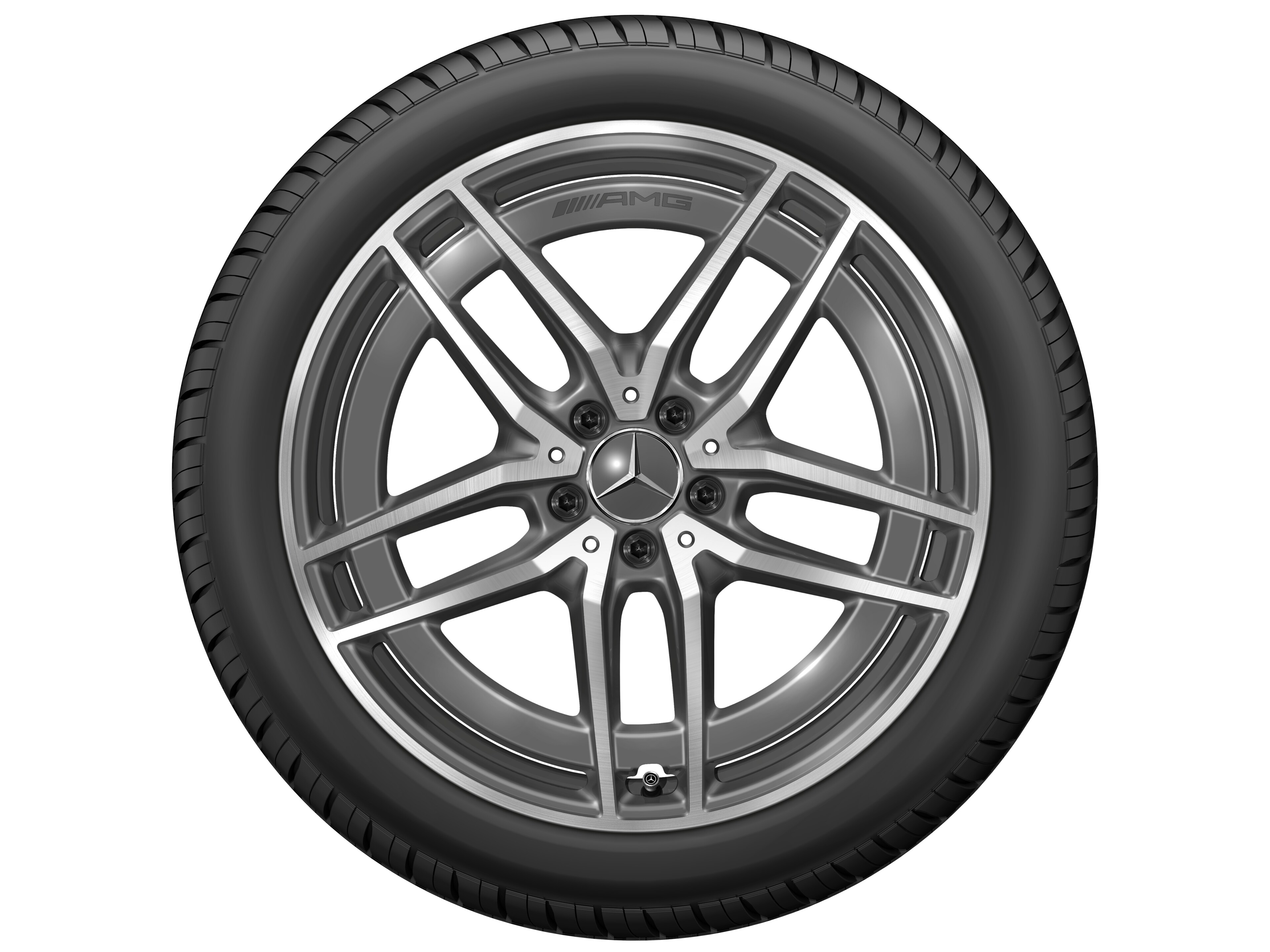 Obręcz AMG z 5 podwójnymi ramionami, 50,8 cm (20 cali) - 11 J x 20 ET 56, szarość tantalu, toczone na połysk