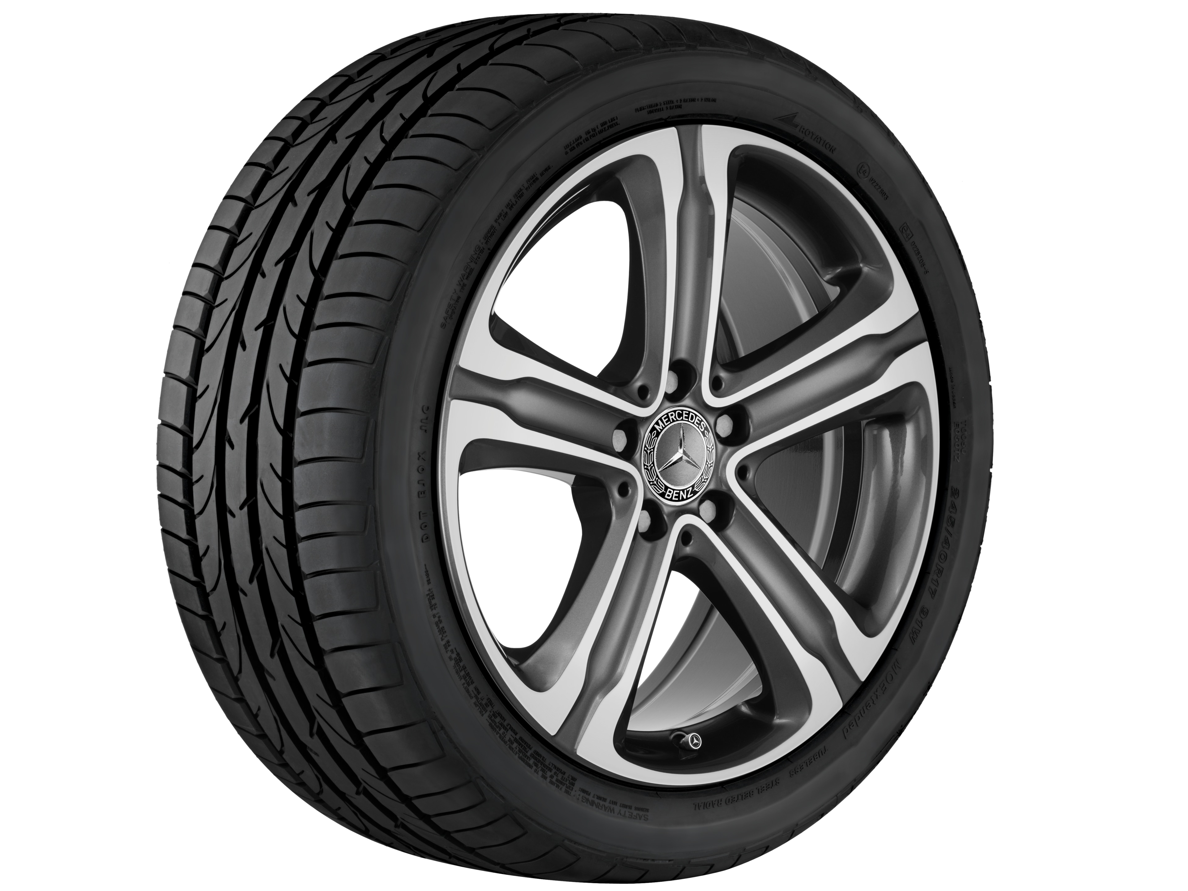 Obręcz 5-ramienna, 45,7 cm (18 cali) - 8 J x 18 ET 38, tremolit-metallic, toczone na połysk