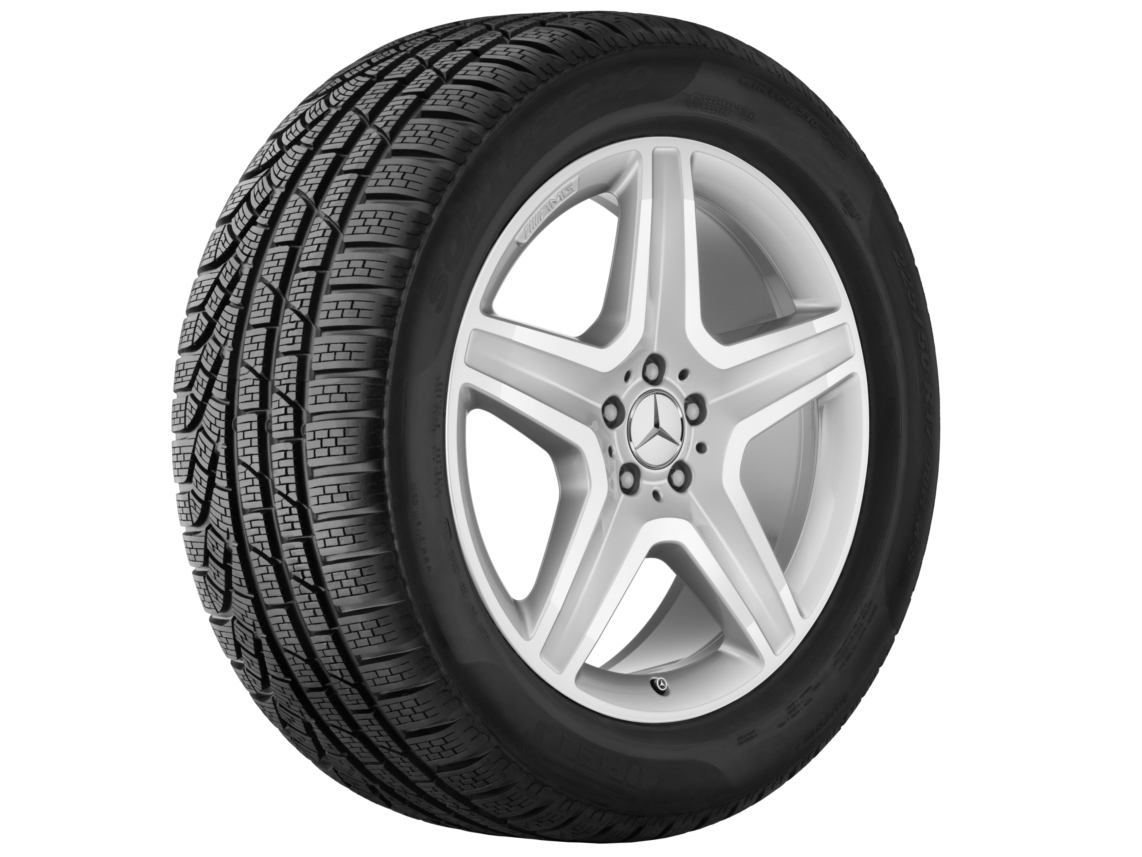 Obręcz AMG 5-ramienna, 50,8 cm (20 cali) - 9 J x 20 ET 57, srebrny, toczone na połysk