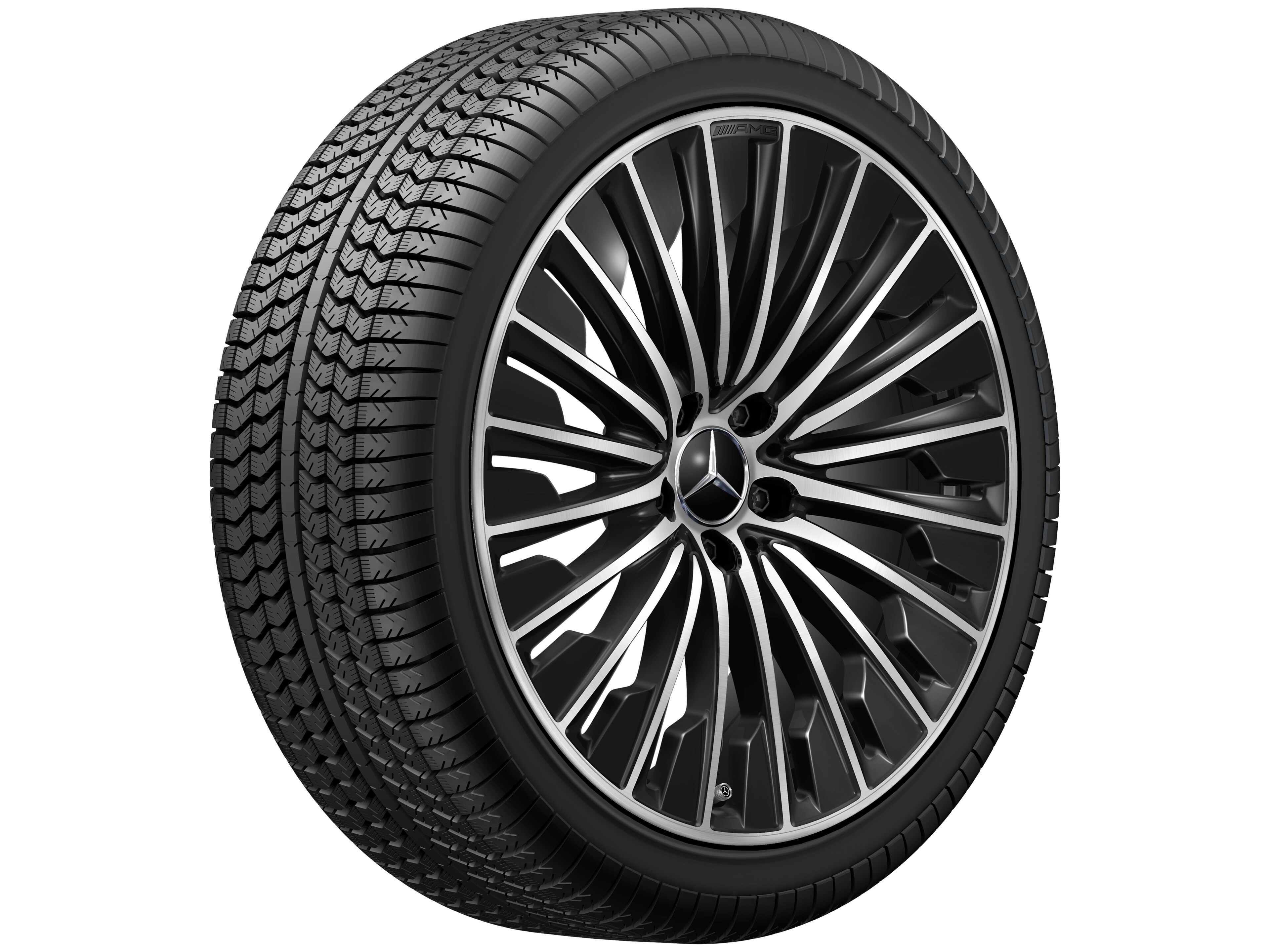 Wieloramienna obręcz koła AMG, 50,8 cm (20 cali) - 8,5 J x 20 ET 35,5, czerń, toczone na połysk