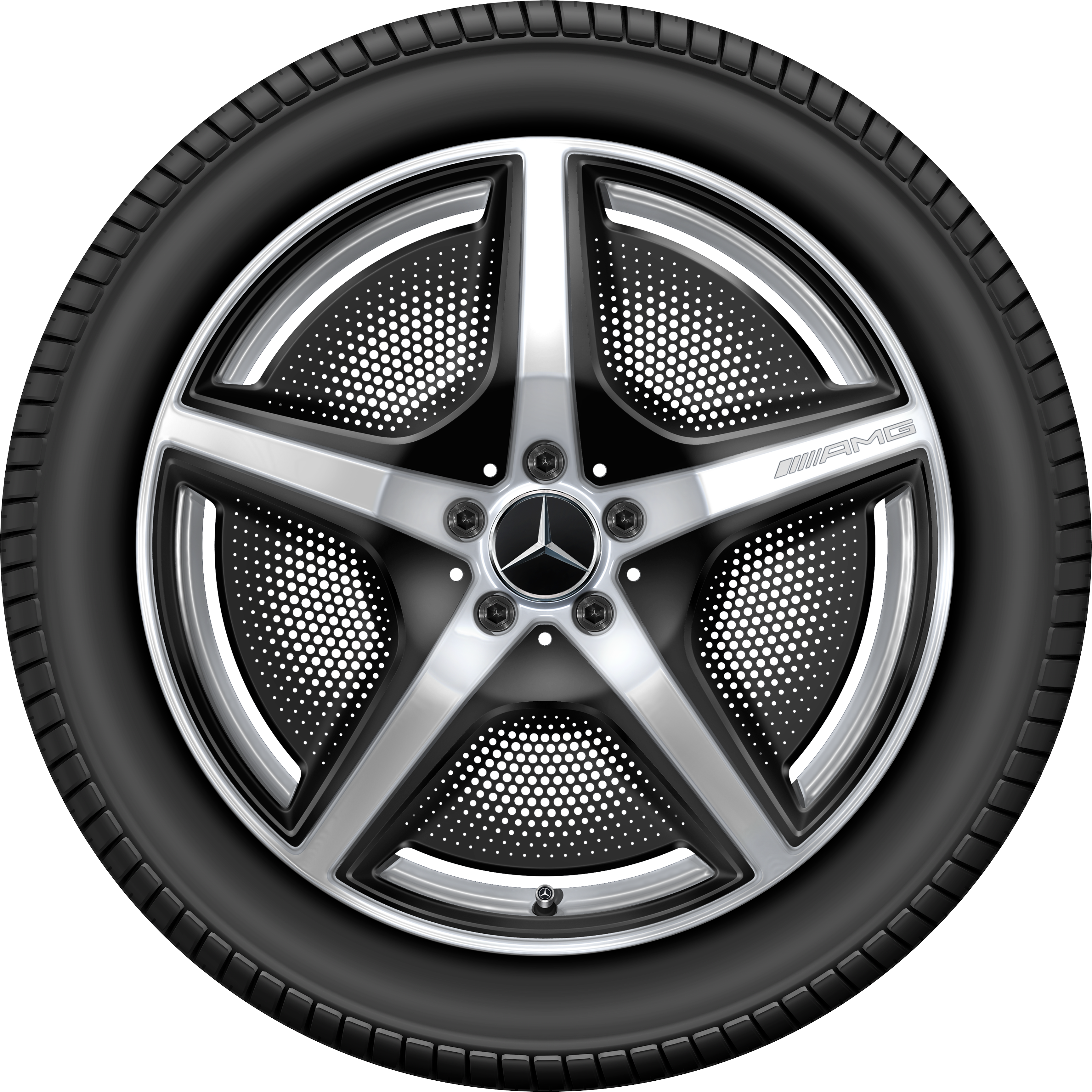 Obręcz AMG 5-ramienna, 50,8 cm (20 cali) - 9 J x 20 ET 50, srebro wanadu, intensywnie błyszczące