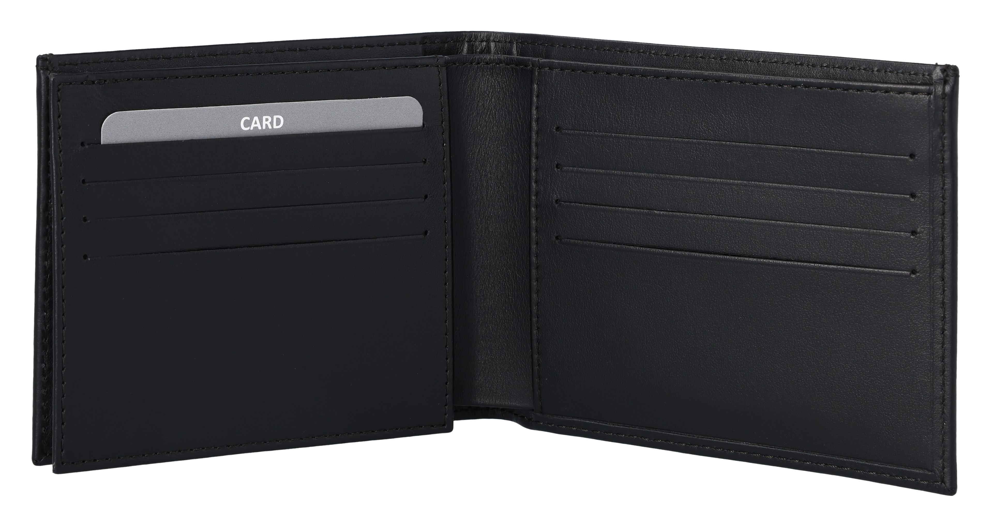 Portfel AMG, bez przegródki na monety - czerń, skóra bydlęca