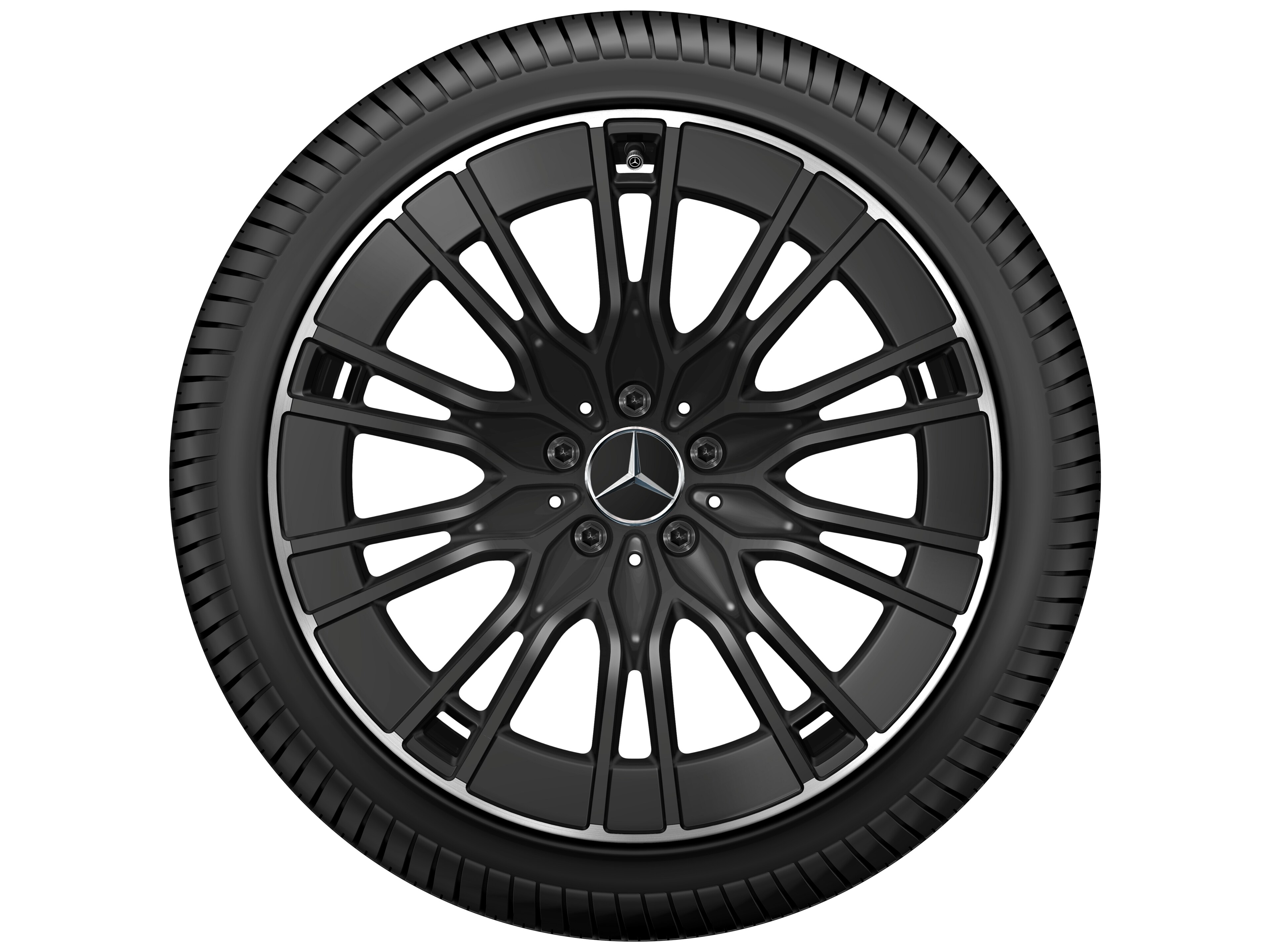 Obręcz z 10 podwójnymi ramionami, Aero, 50,8 cm (20 cali), Obrzeże obręczy polerowane na połysk - 8,5 J x 20 ET 35,5, czerń, toczone na połysk