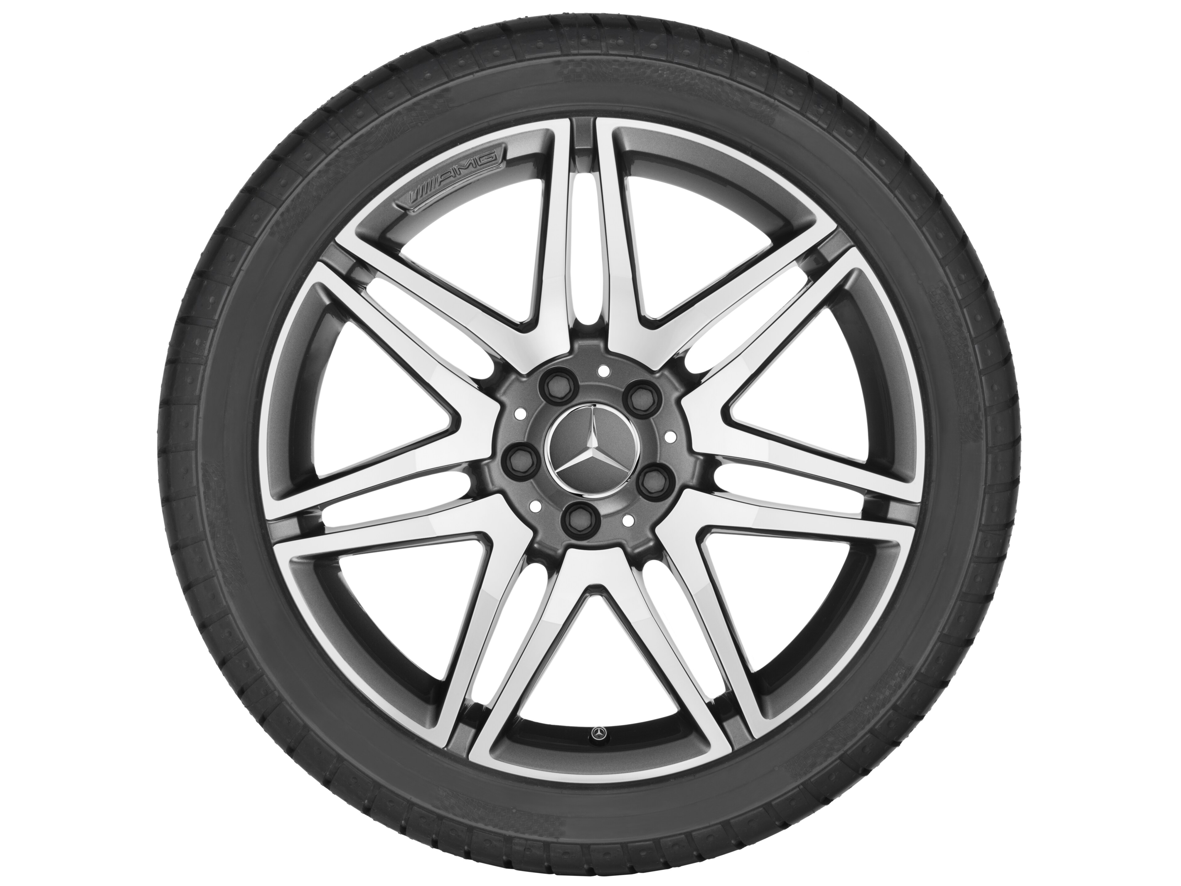 Obręcz AMG z 7 podwójnymi ramionami, 48,3 cm (19 cali) - 8,5 J x 19 ET 35,5, szarość tytanu, toczone na połysk