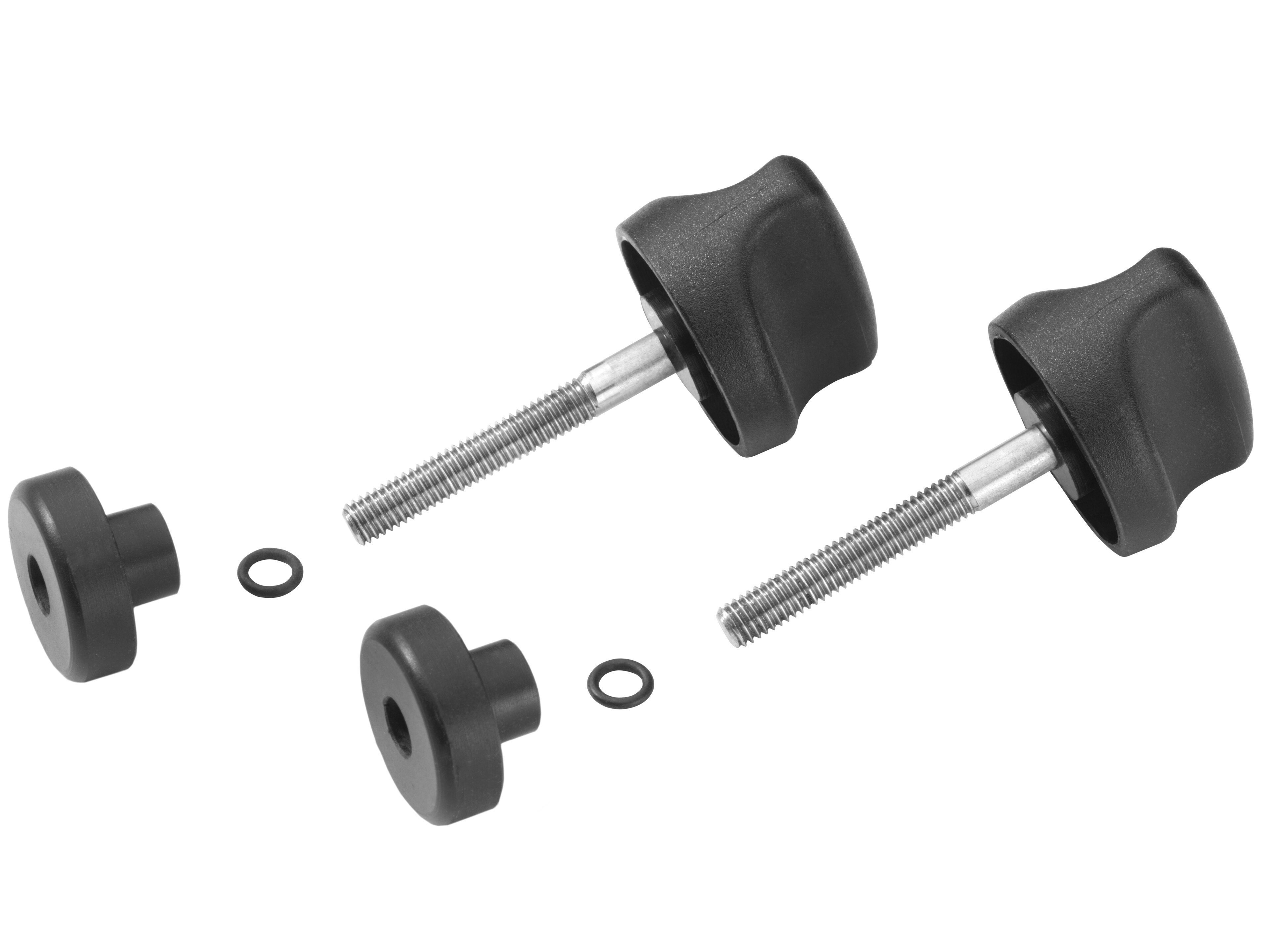Adapter dystansowy, do bagażnika rowerowego New Alustyle - tworzywo sztuczne / metal, czerń / srebrny