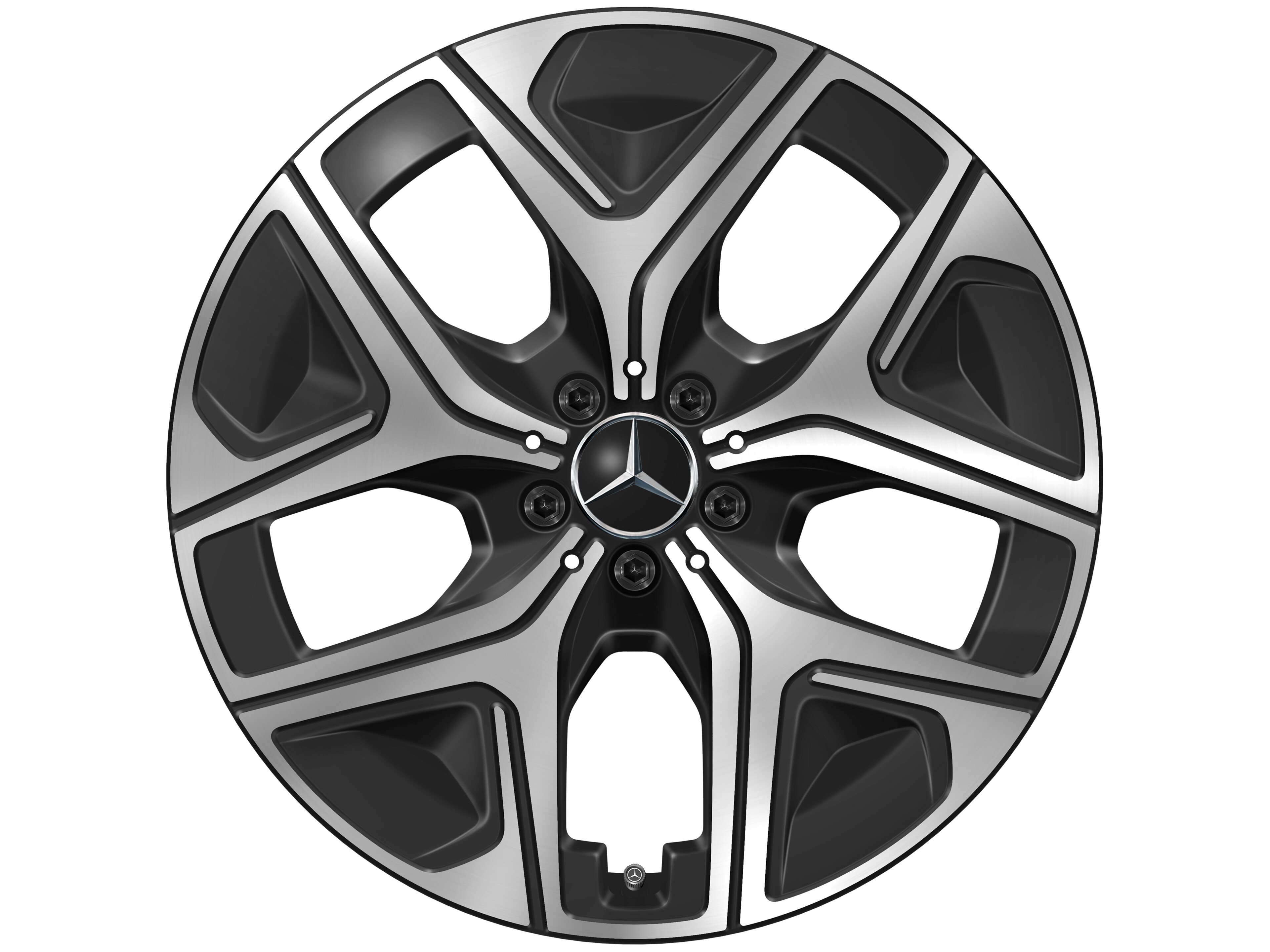 Obręcz 5-otworowa, Aero, 50,8 cm (20 cali), polerowane na połysk - 9,5 J x 20 ET 58,2, czerń, toczone na połysk