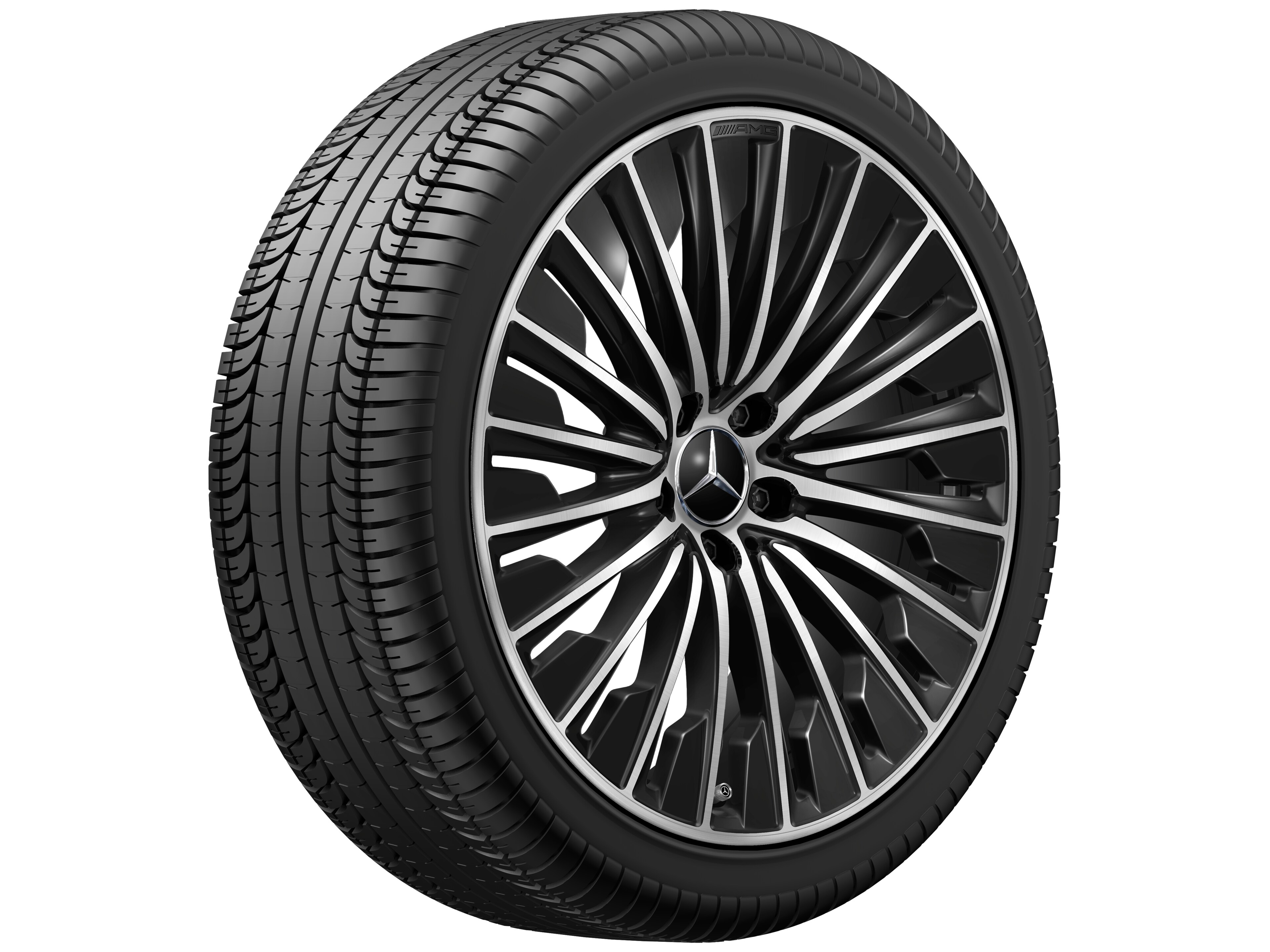 Wieloramienna obręcz koła AMG, 50,8 cm (20 cali) - 8,5 J x 20 ET 35,5, czerń, toczone na połysk